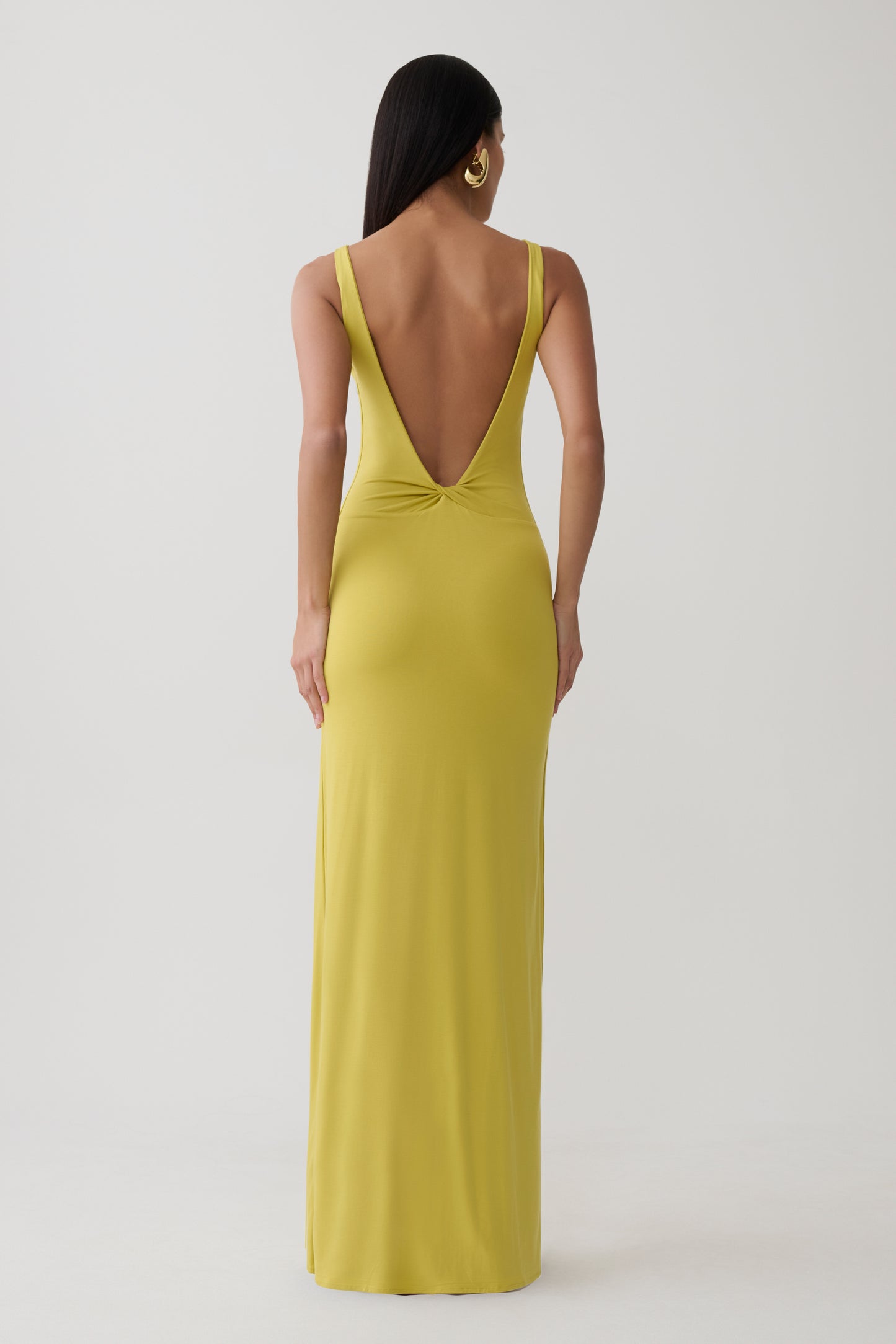 Yura Backless Twist Maxi Dress - Orchard Moss