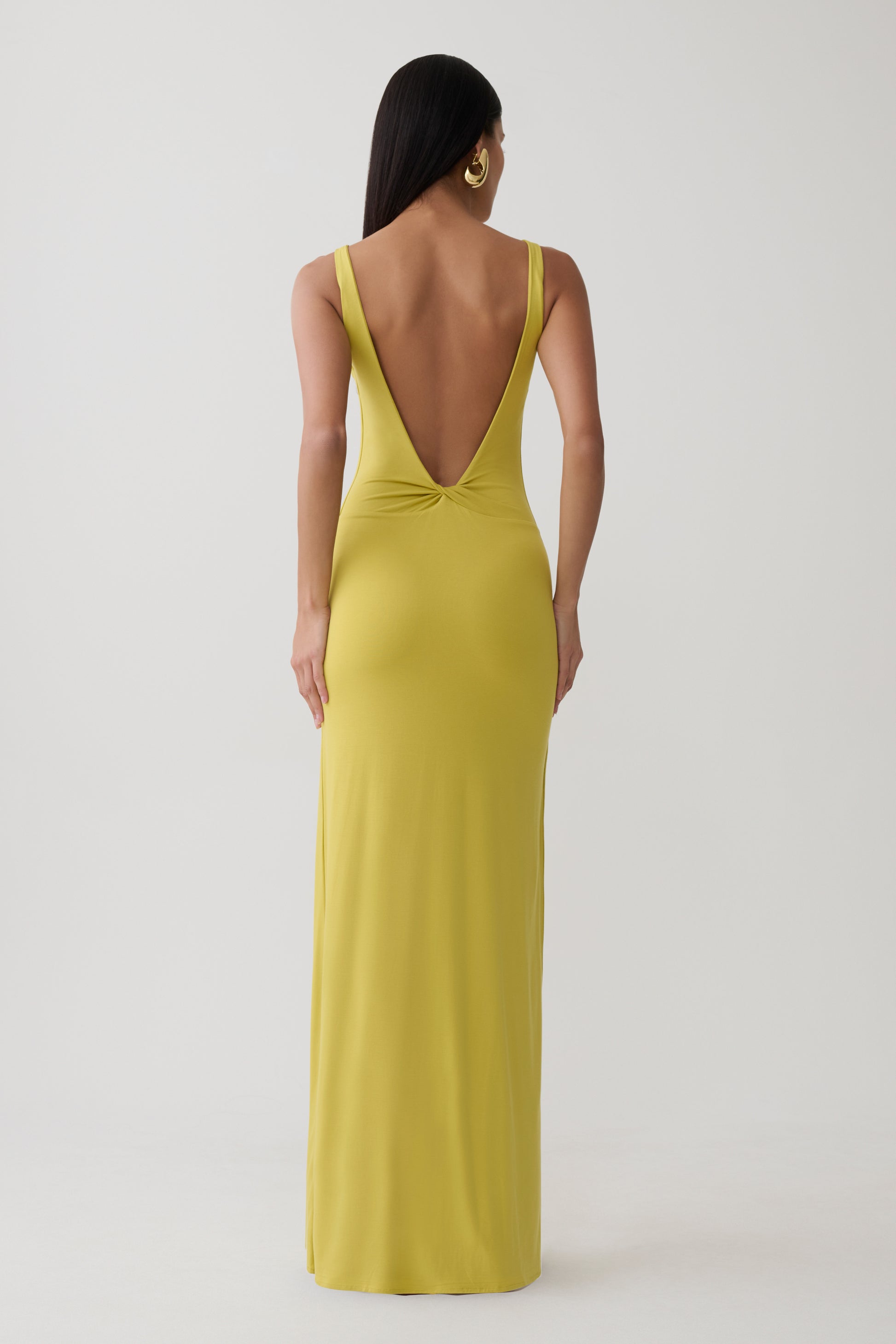 Yura Backless Twist Maxi Dress - Orchard Moss #4