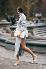 Brittany Knit Midi Skirt - Grey Marle