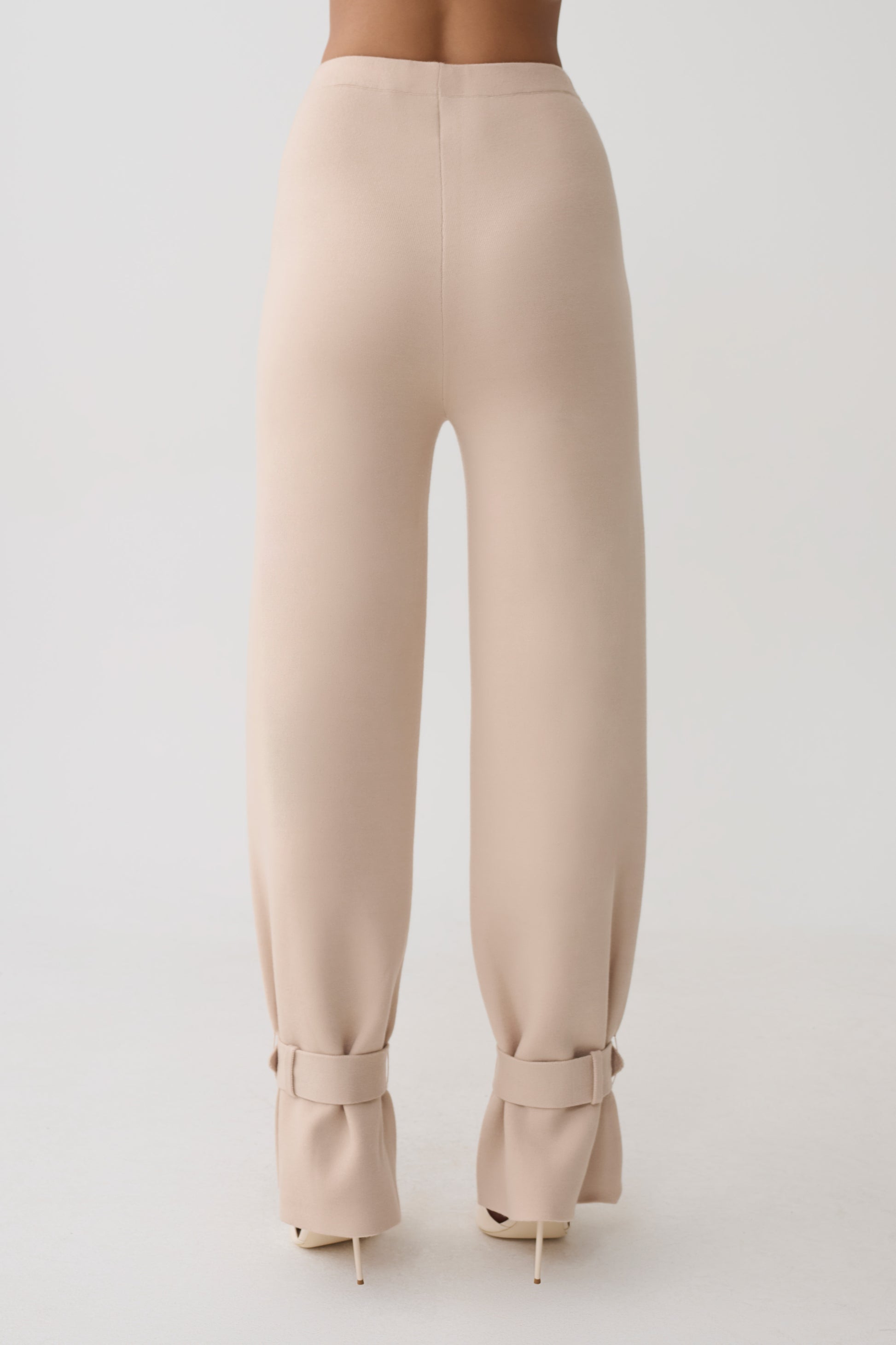 Blaine Knit Cuffed Wide Leg Pants - Oat Marle #6