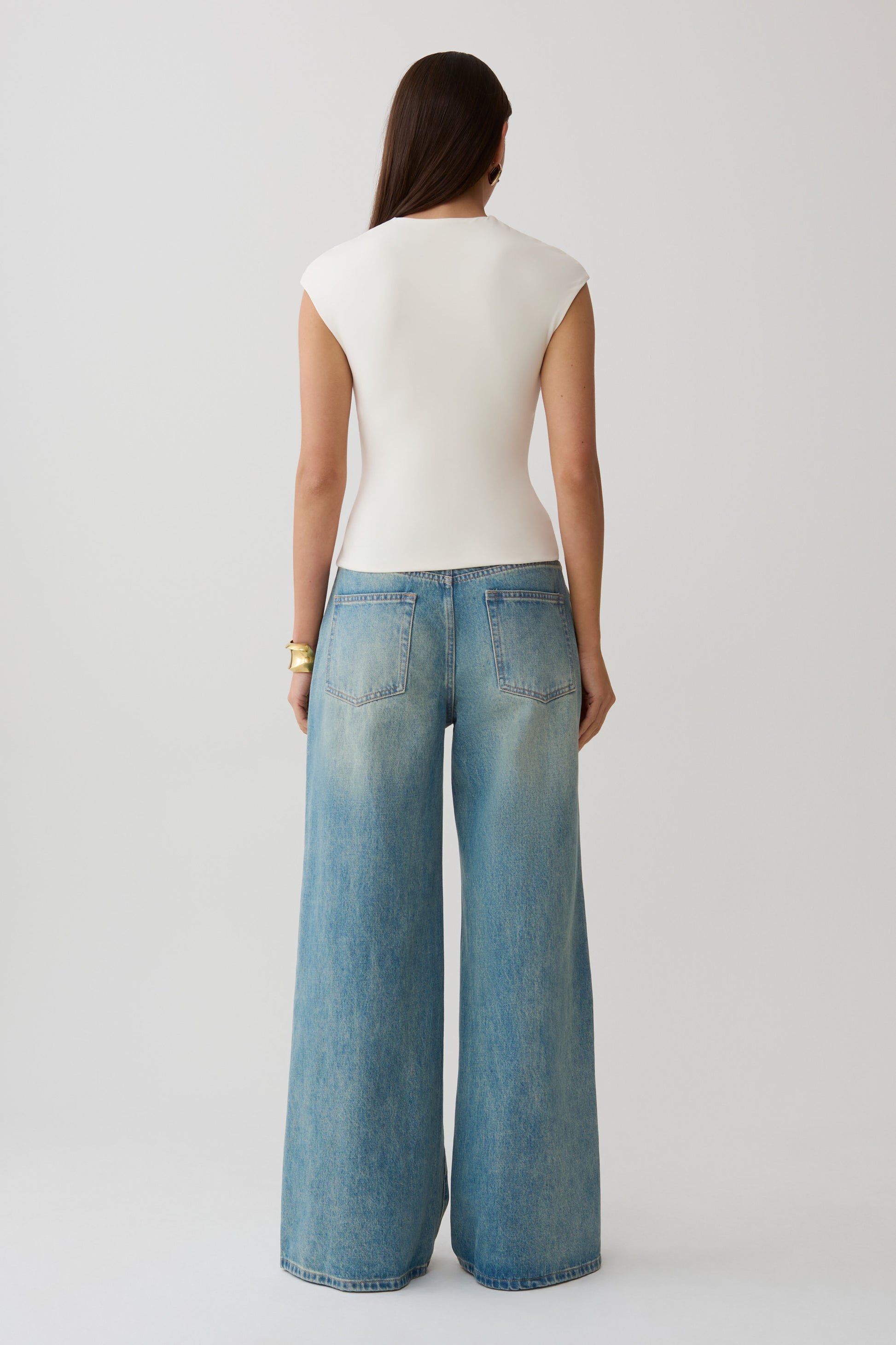 Chai Peached Jersey High Neck Top - Ivory #5