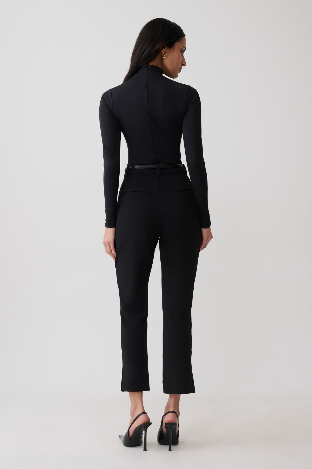 Annabel Long Sleeve High Neck Bodysuit - Black