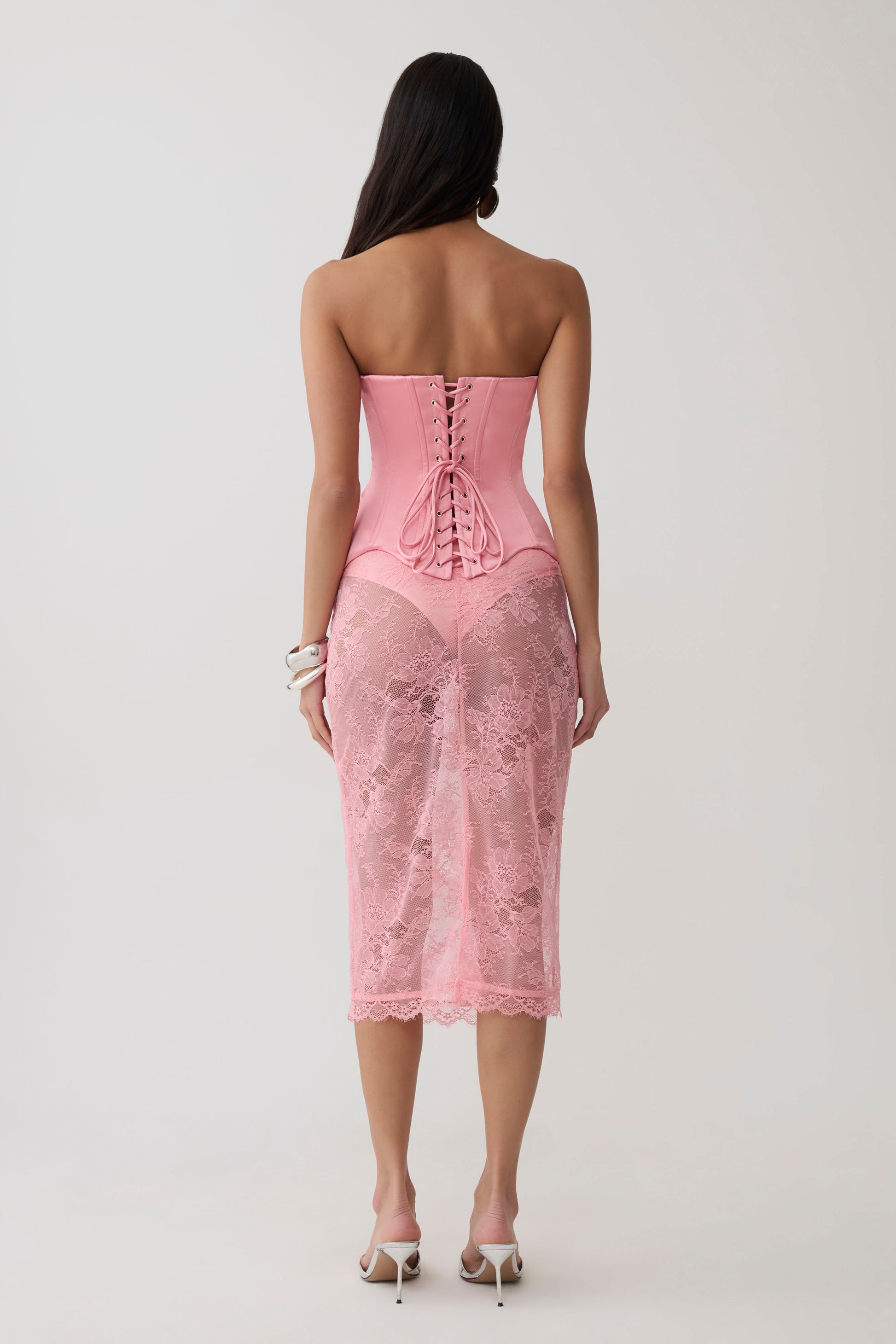 Marcelle Lace Midi Skirt - Pink #5