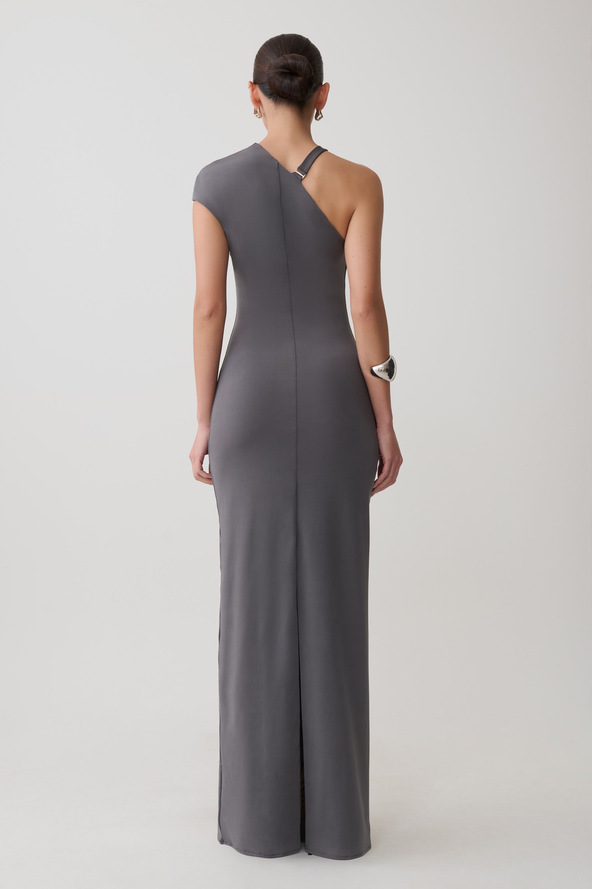Oden Slinky Maxi Dress With Hardware - Grey #2