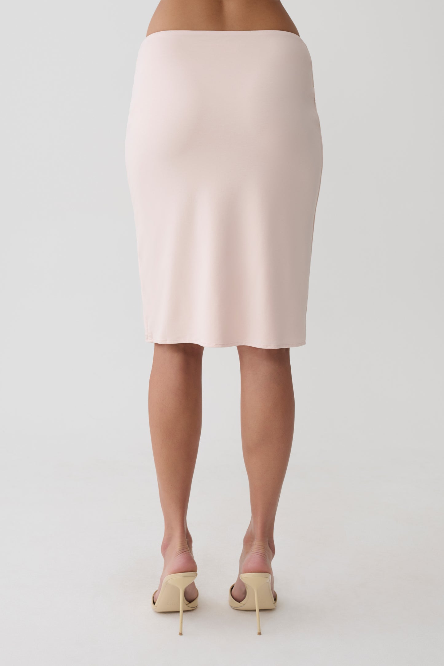 Elio Peached Jersey Midi Skirt - Muted Pink