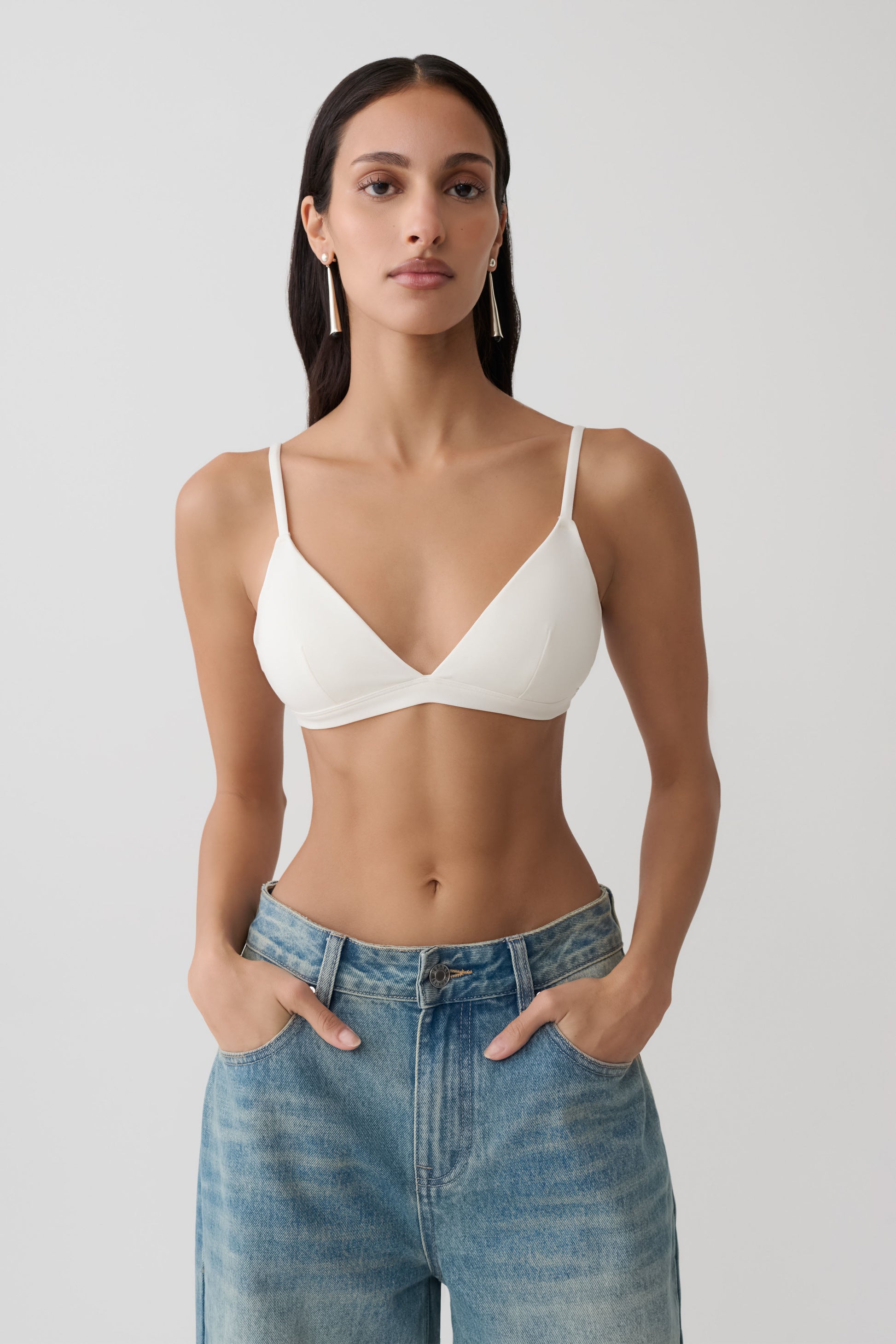 Kels Micro Triangle Bralette - White #4