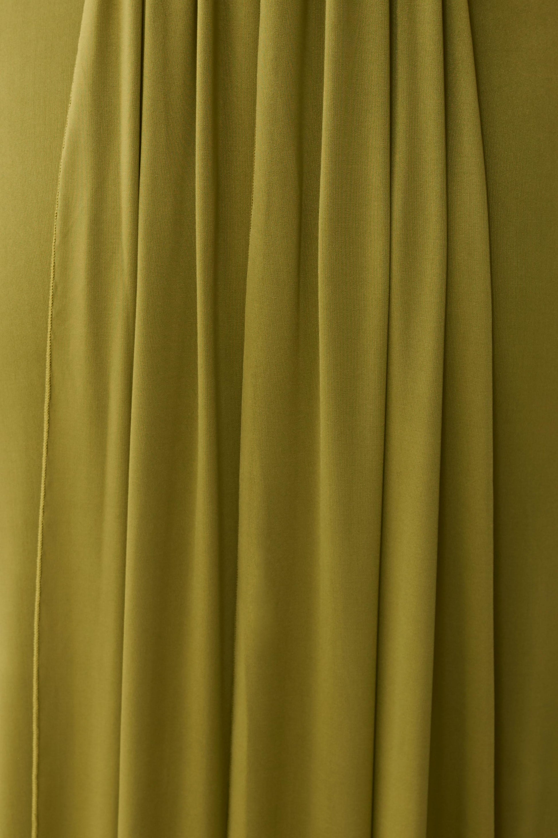 Maely Gathered Slinky Maxi Dress - Olive #6