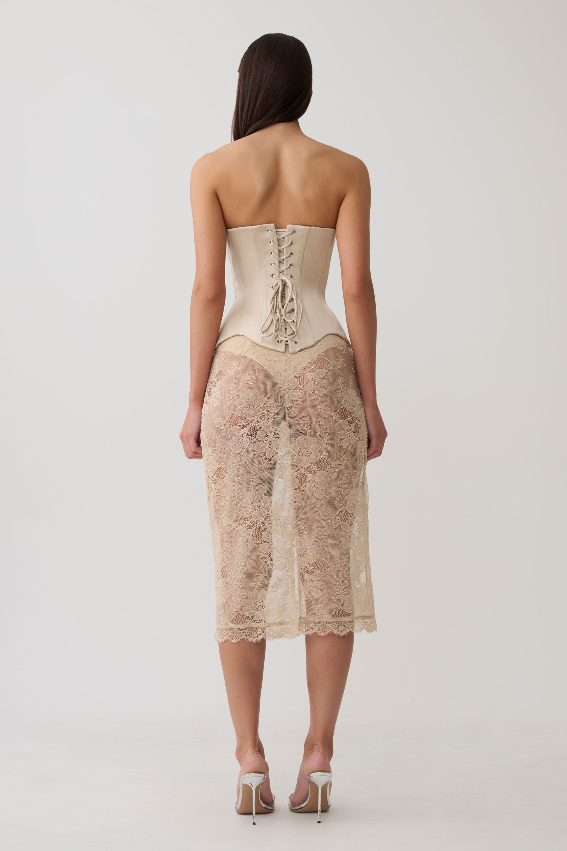 Nicolla Satin Strapless Corset - Blush Rose Gold #6