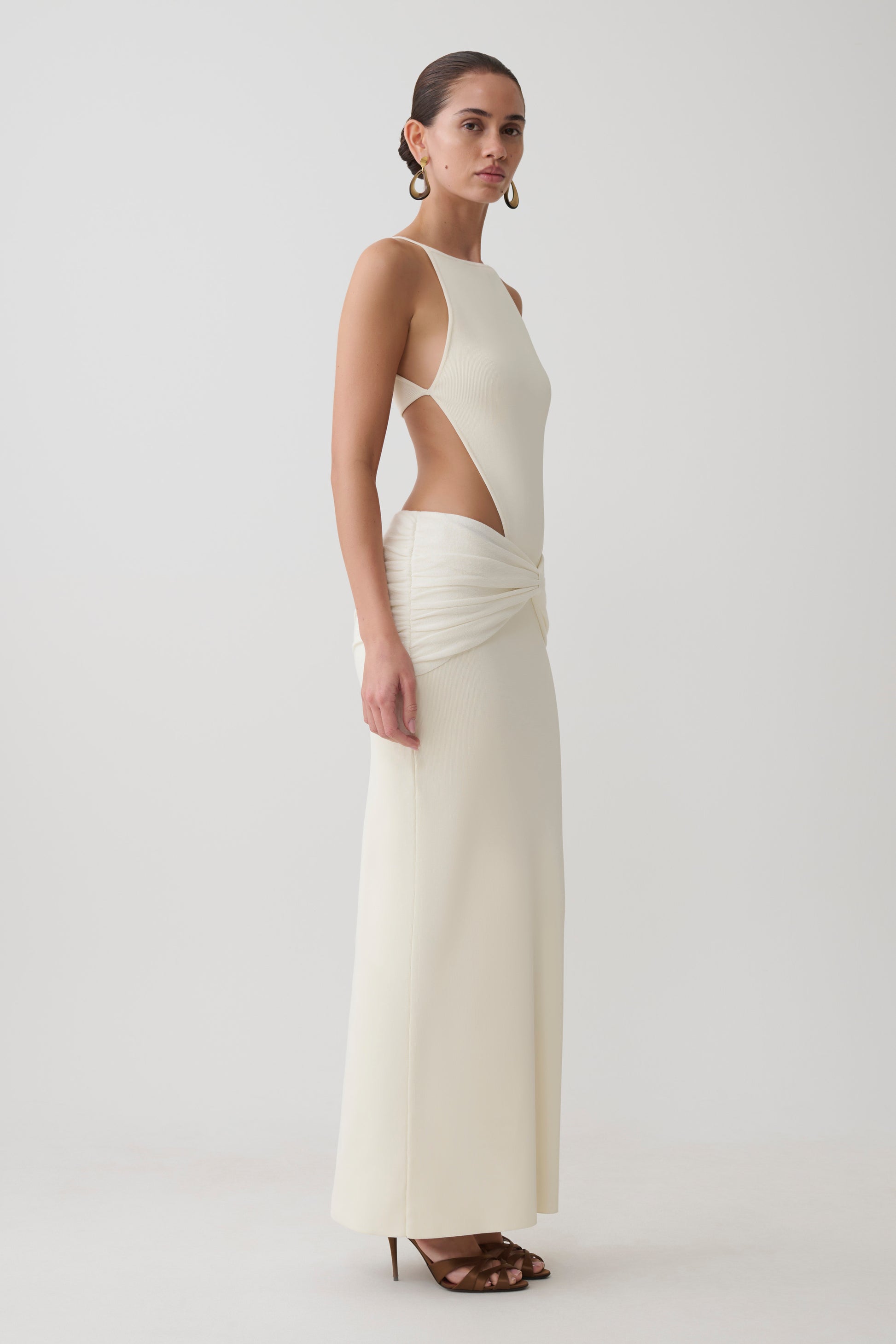 Nathaelie Sleeveless Maxi Dress - White #5