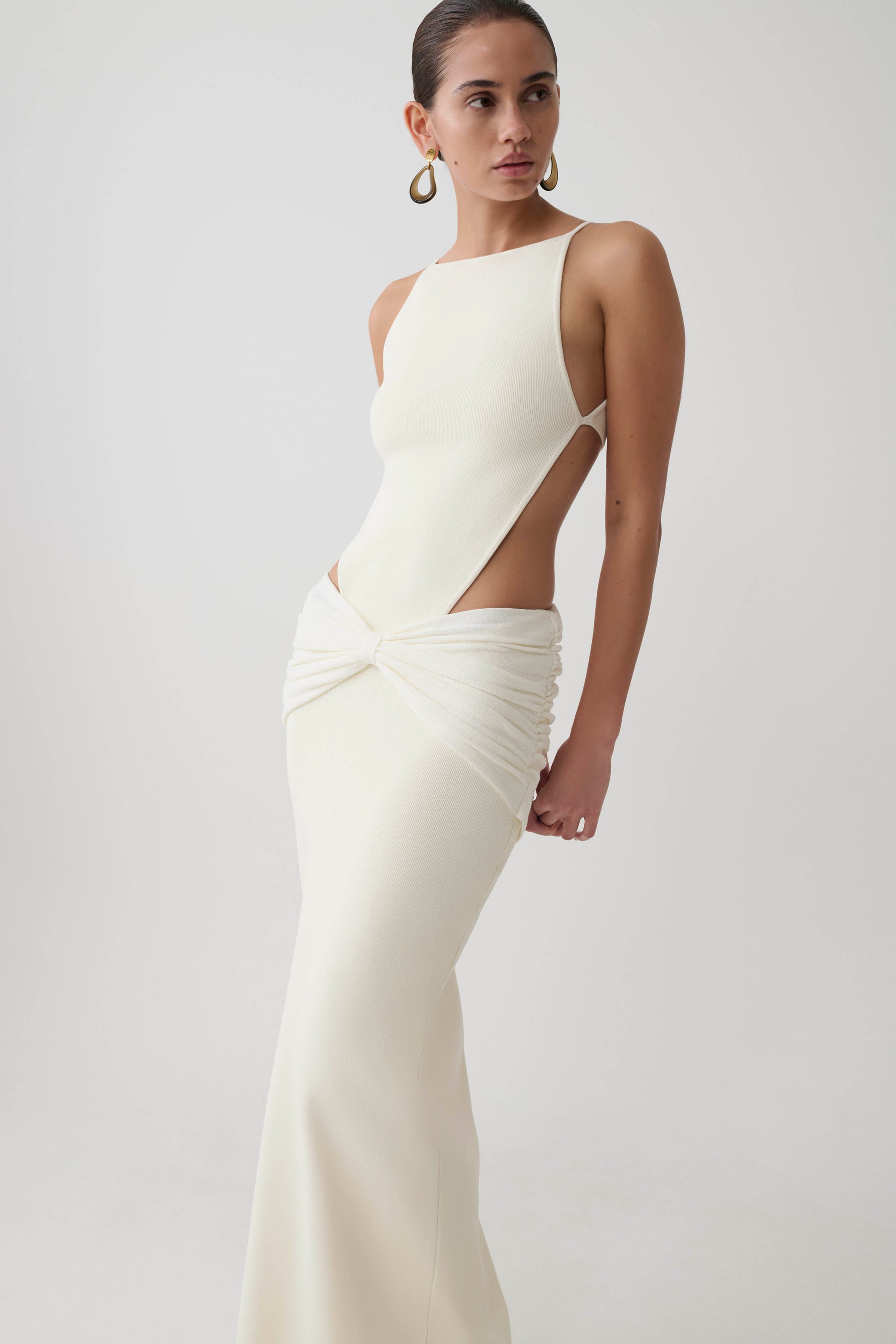 Nathaelie Sleeveless Maxi Dress - White #4
