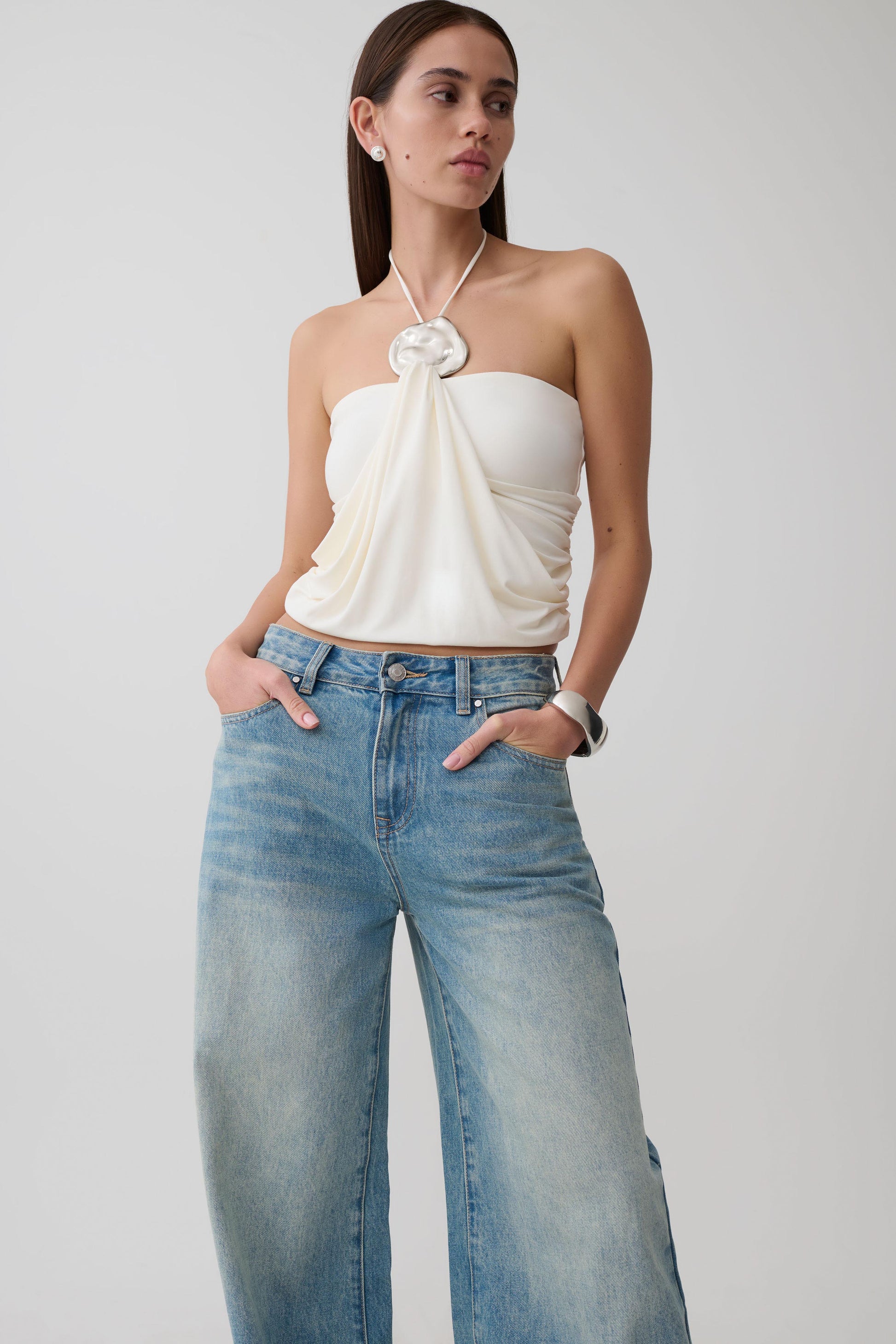 Sade Halter Top With Hardware - Ivory #4