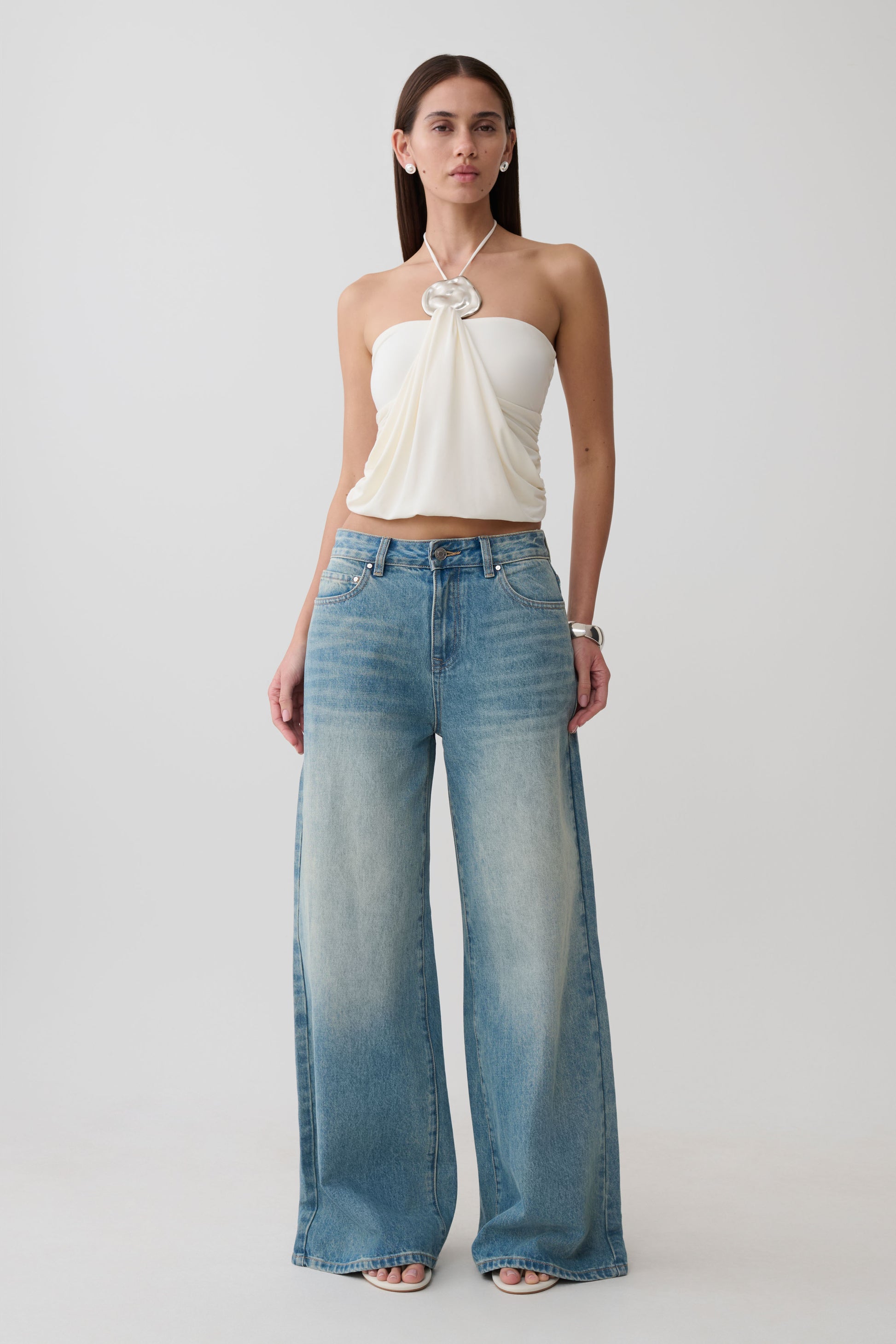 Sade Halter Top With Hardware - Ivory #7