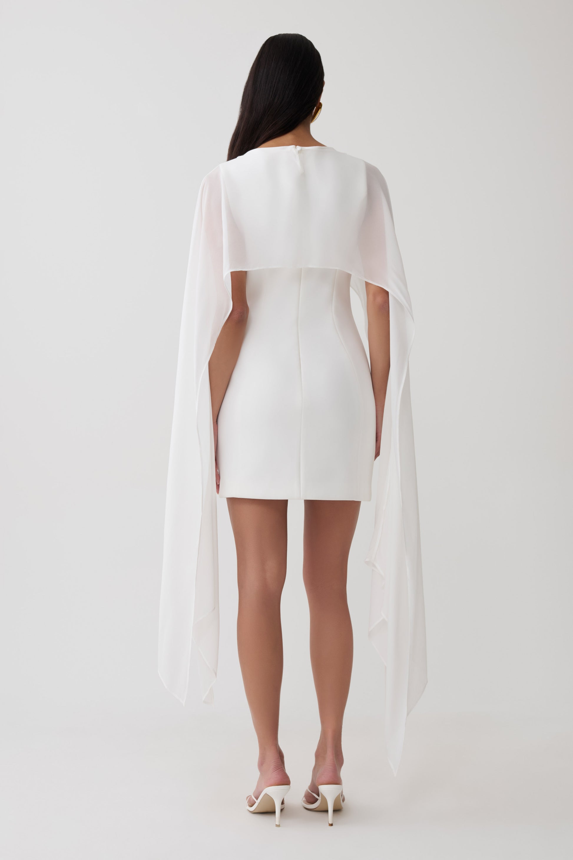Triana Chiffon Overlay Mini Dress - White #2