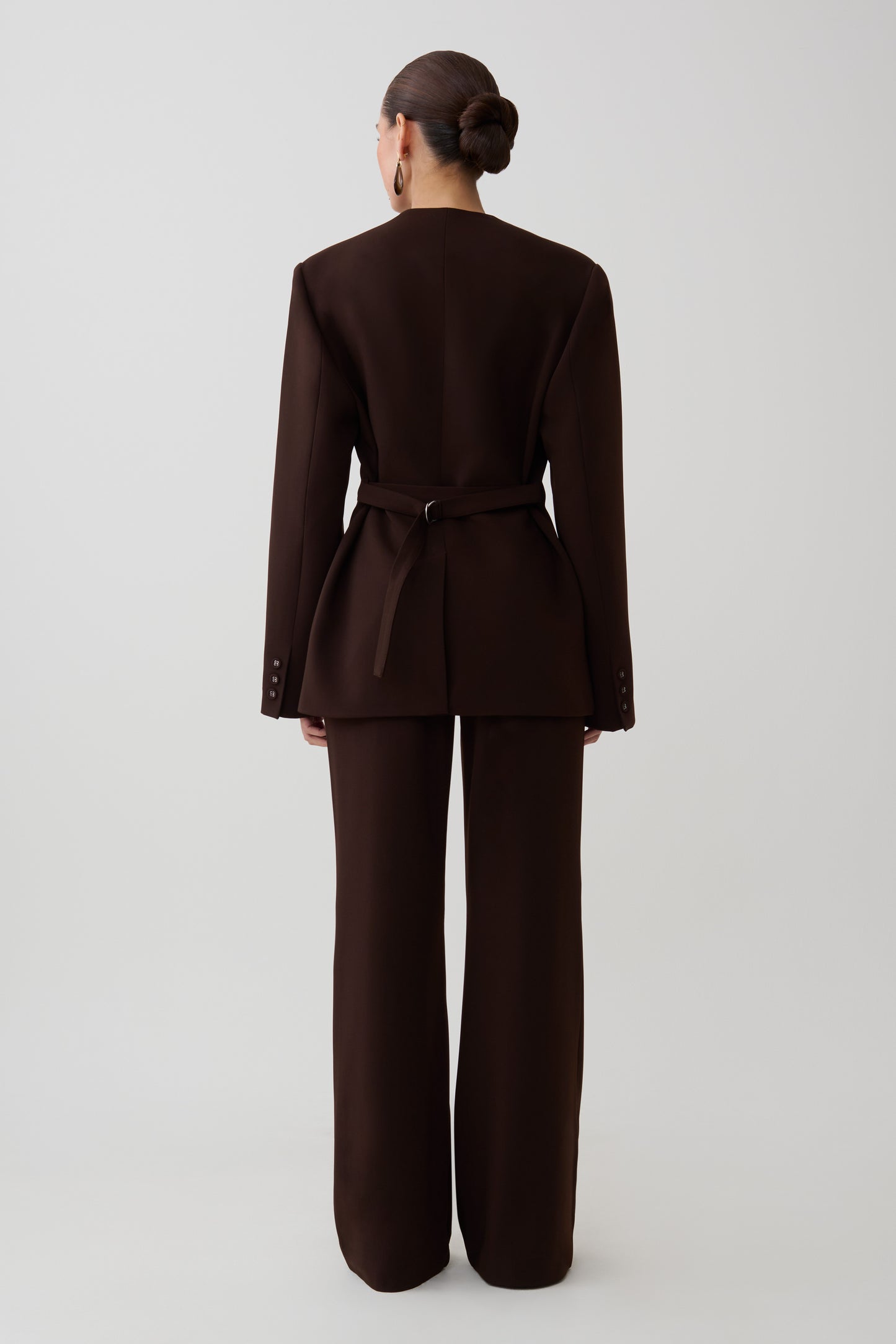 Darcie Fit And Flare Suiting Pants - Dark Chocolate