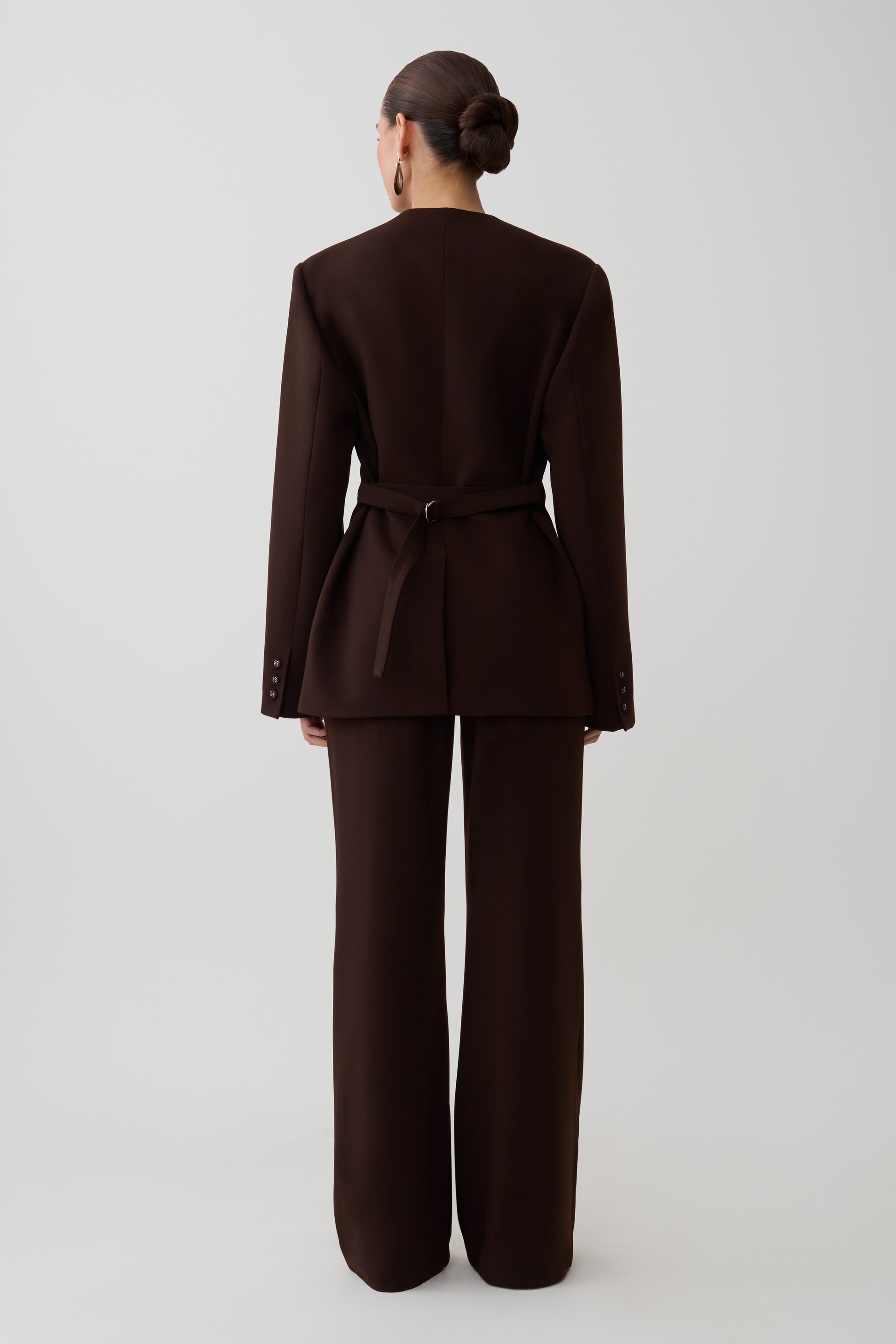 Darcie Fit And Flare Suiting Pants - Dark Chocolate #2