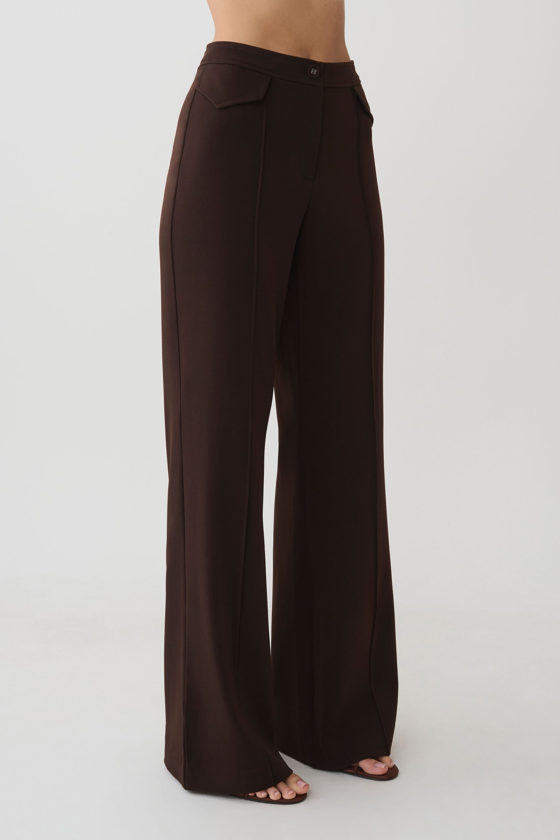 Darcie Fit And Flare Suiting Pants - Dark Chocolate #5