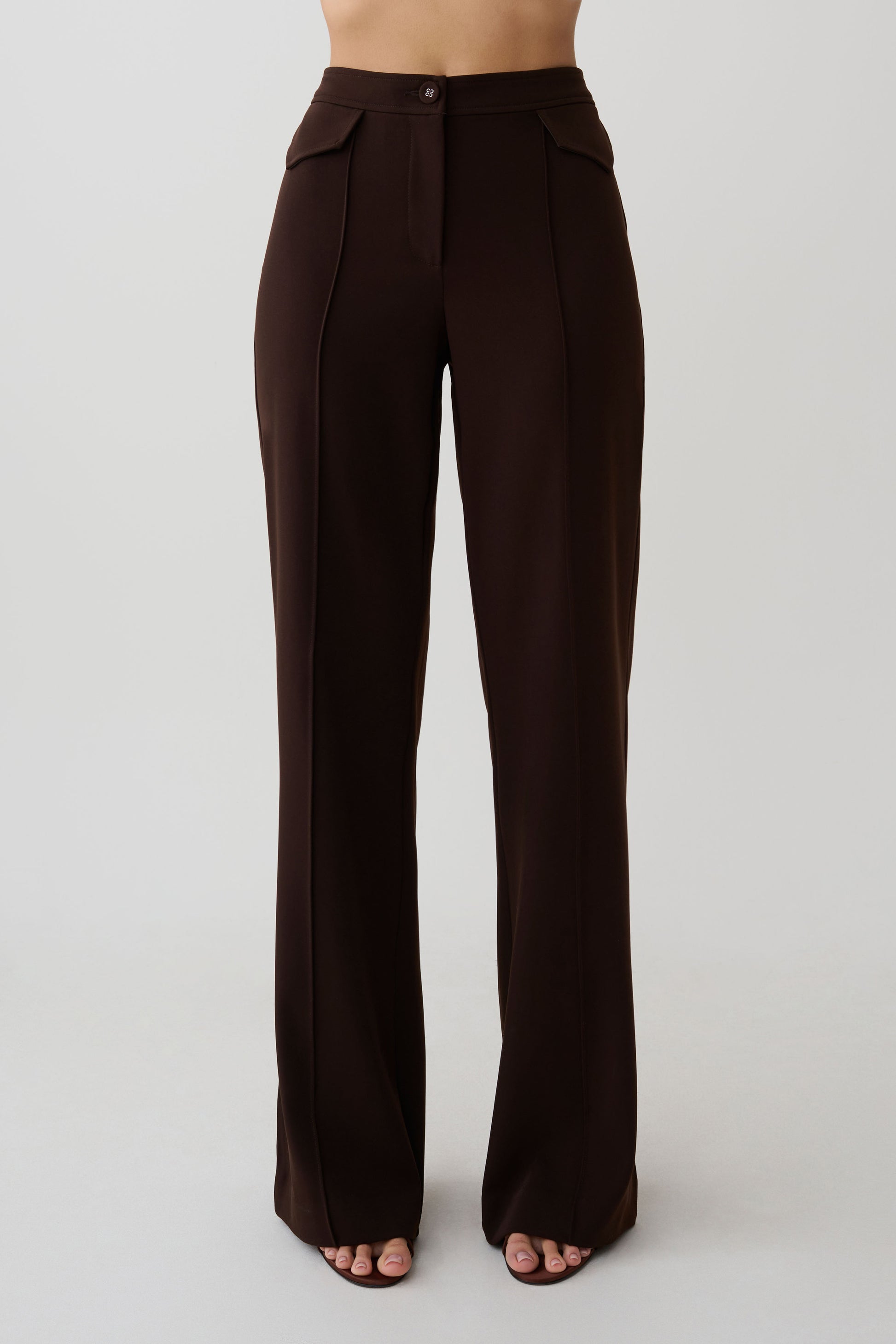Darcie Fit And Flare Suiting Pants - Dark Chocolate #6