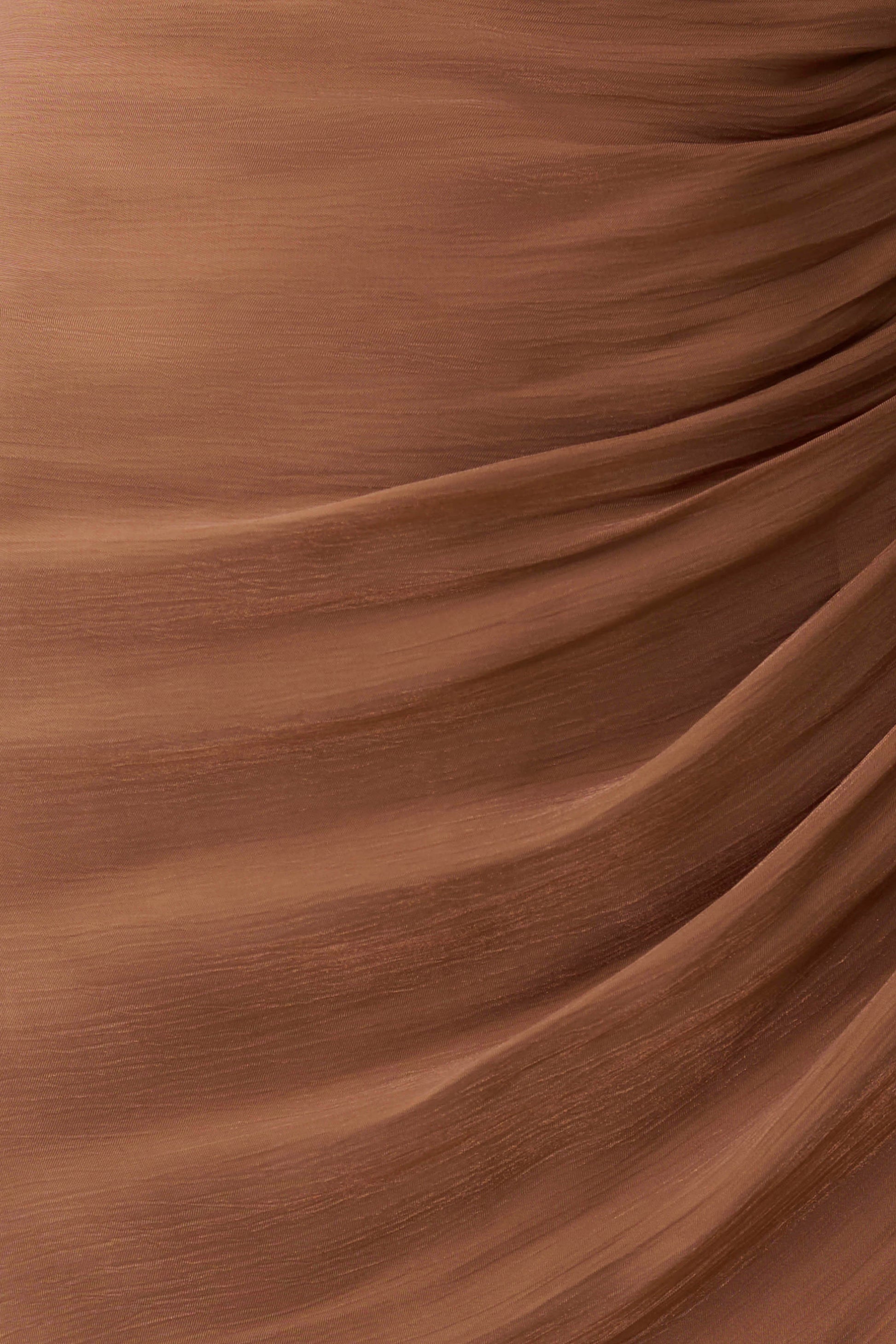 Edith Draped Maxi Dress - Cognac #7