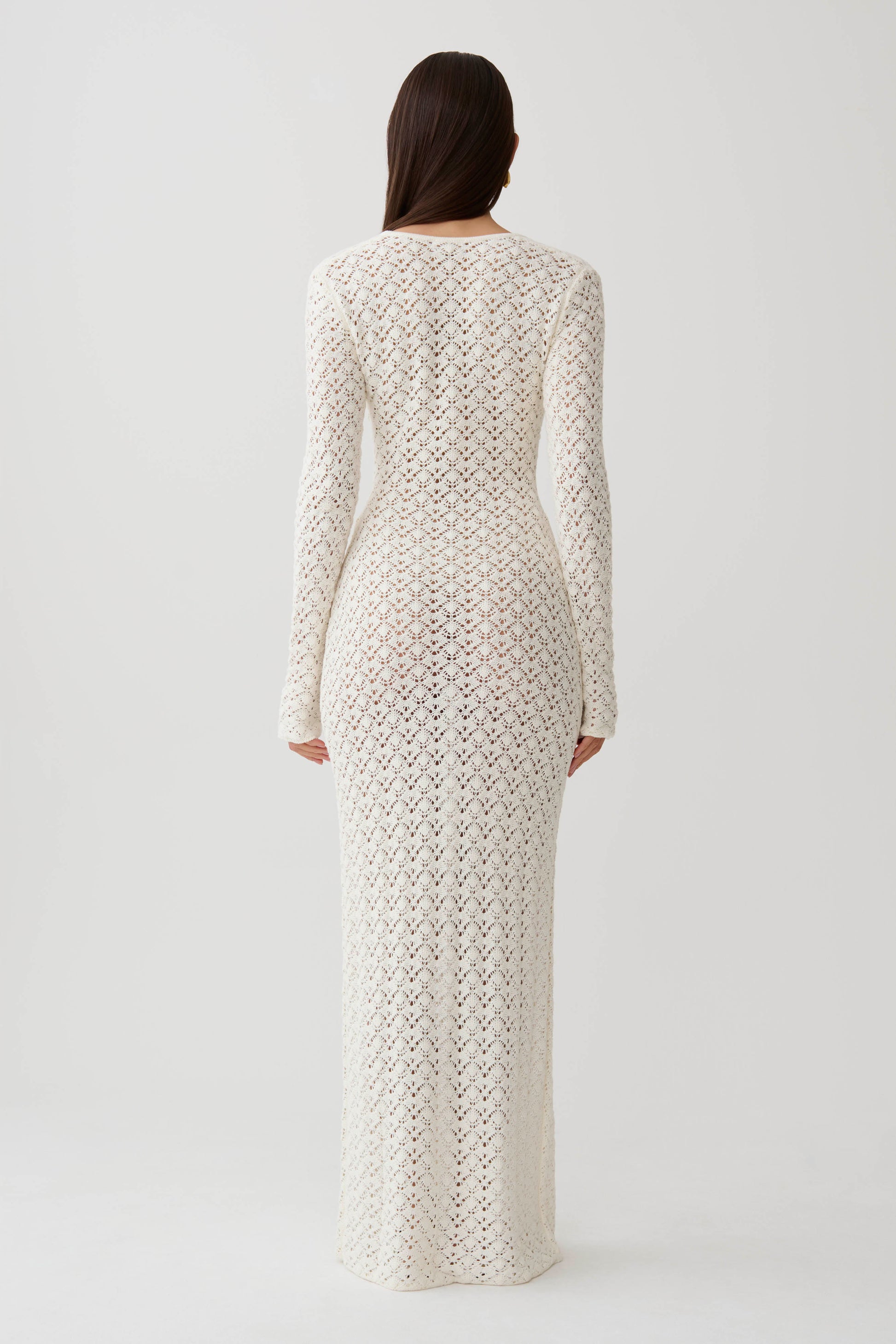 Jamaya Crochet Knit Maxi Dress - Ivory #2