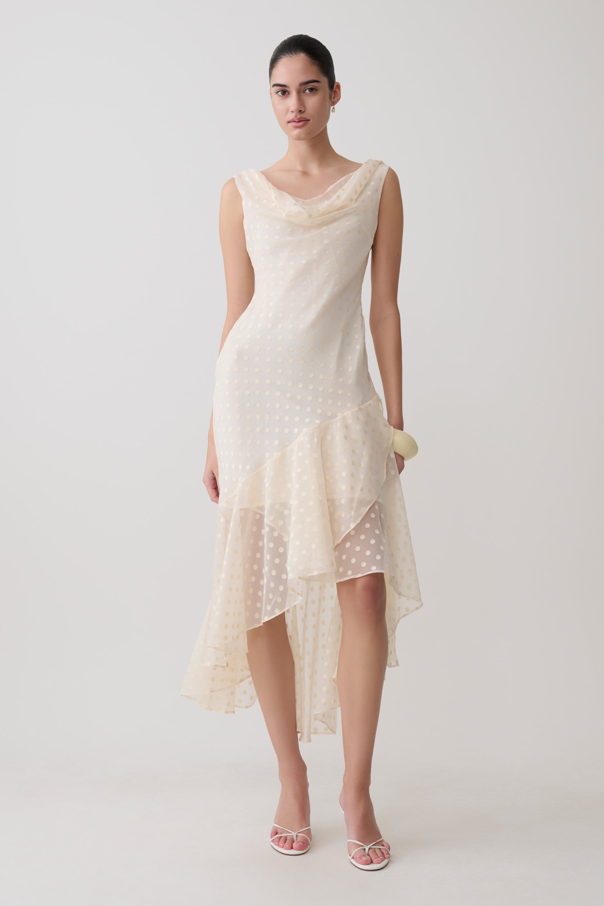 Lilah Devore Midi Dress - Ivory #5