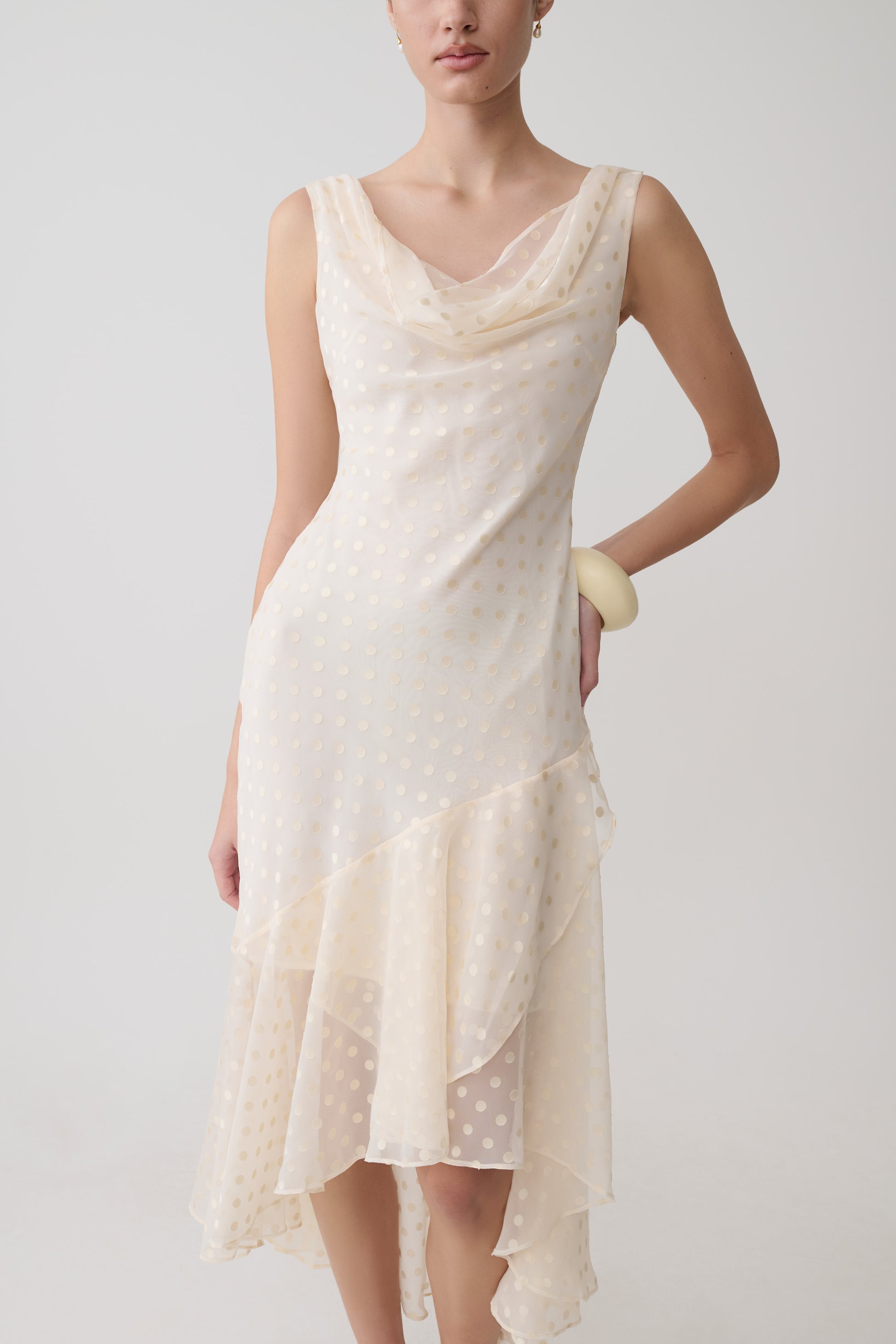Lilah Devore Midi Dress - Ivory #3