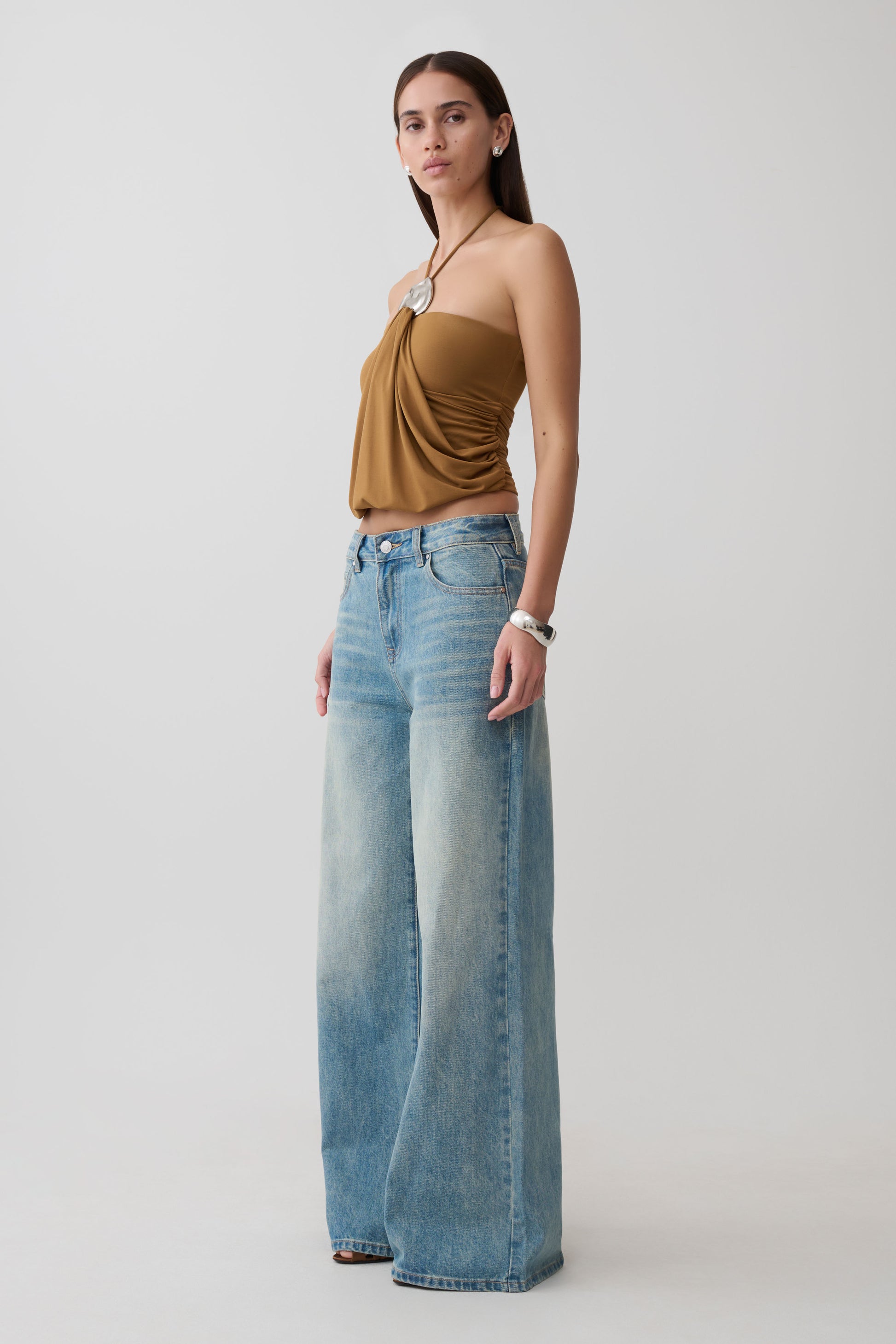 Sade Halter Top With Hardware - Caramel #6