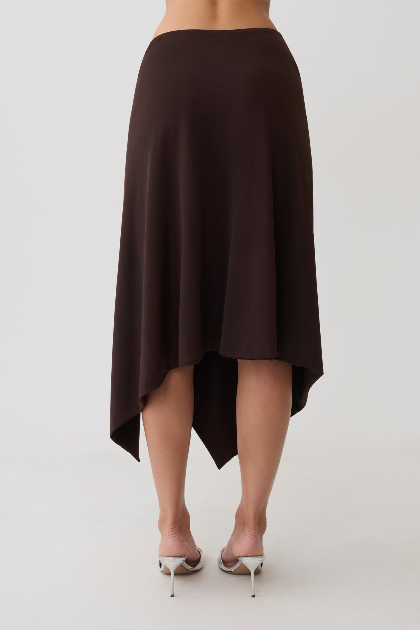 Sault Hankie Midi Skirt with Hardware - Dark Chocolate