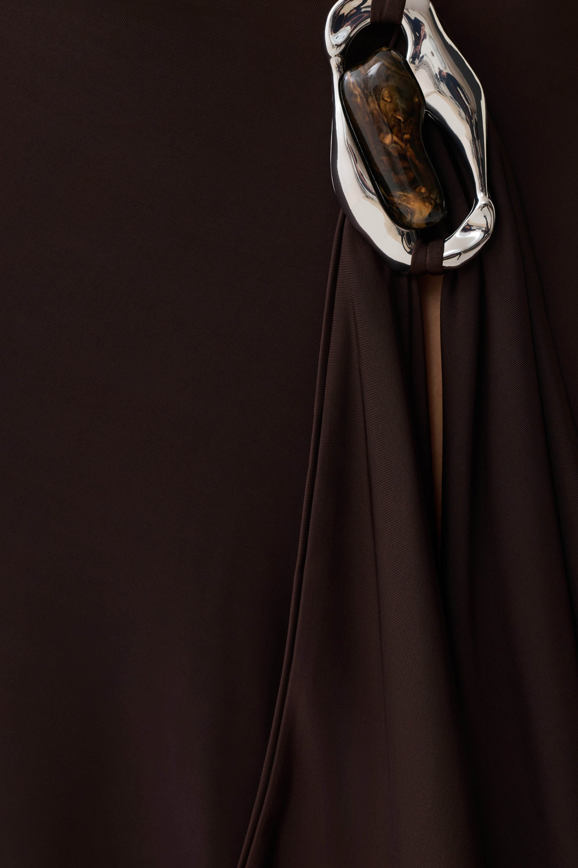 Sault Hankie Midi Skirt with Hardware - Dark Chocolate #7