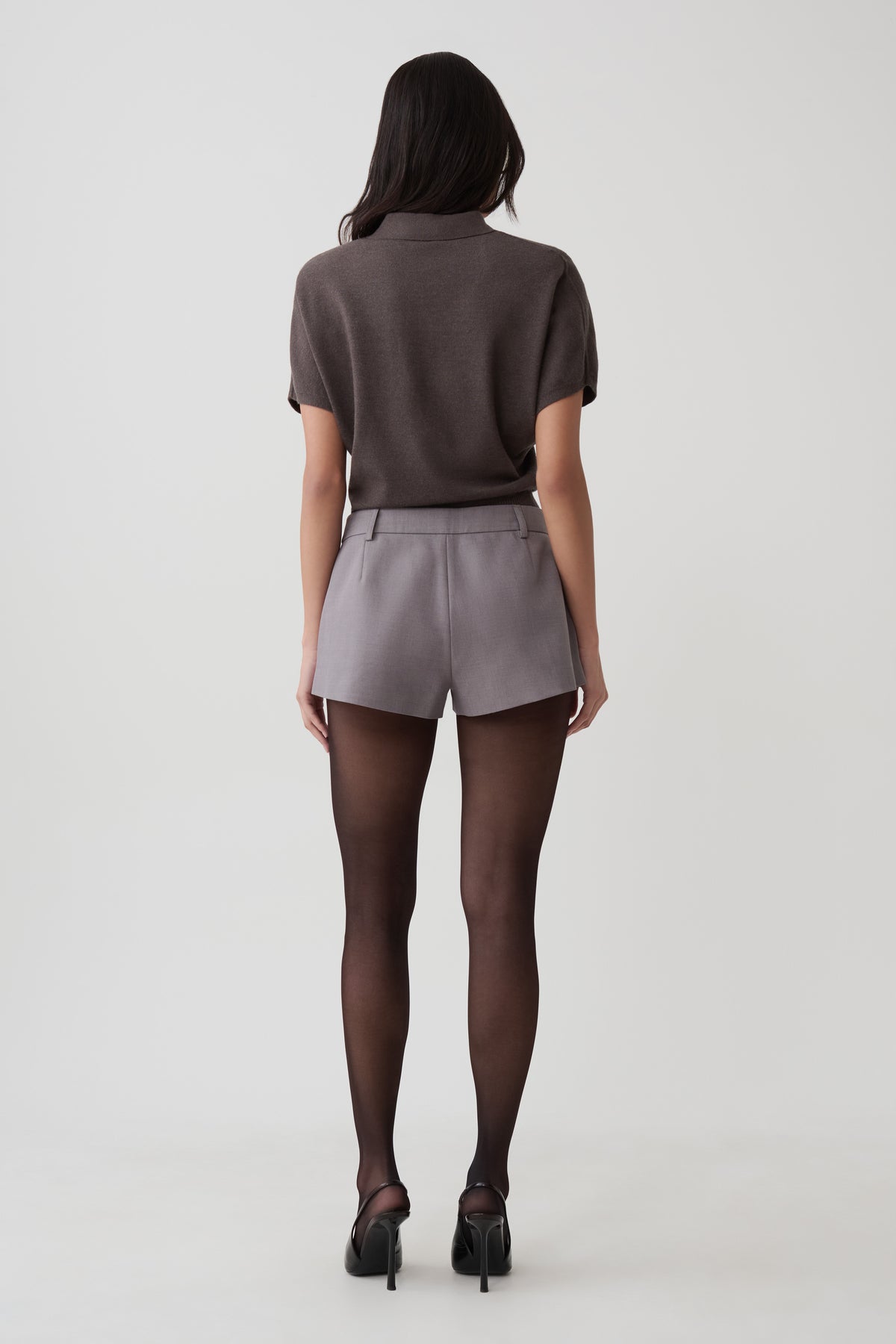 Jennina Mini Short - Light Grey Marle #5