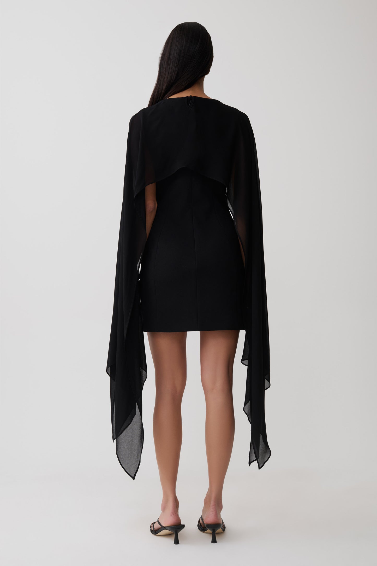 Triana Chiffon Overlay Mini Dress - Black