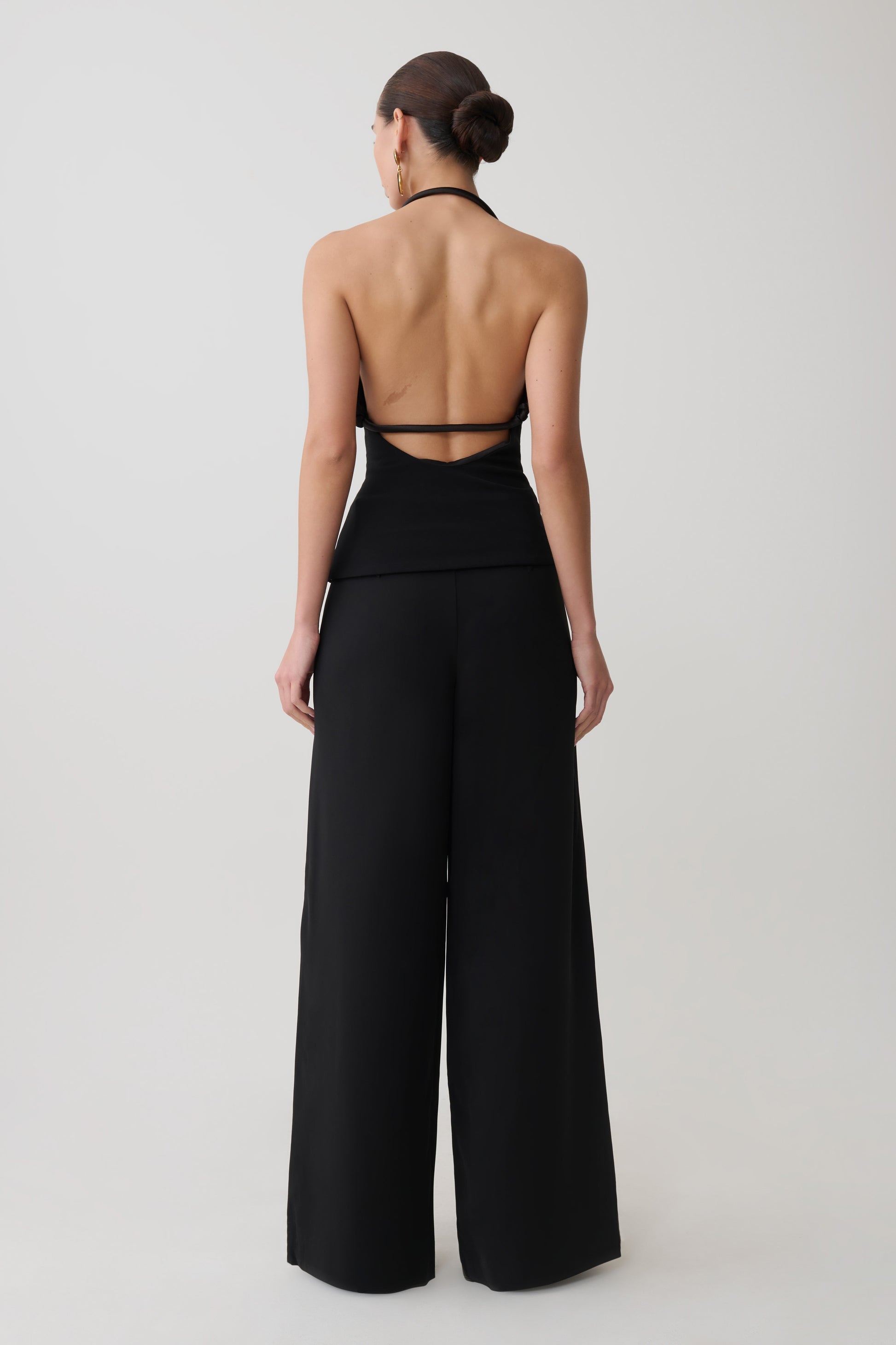 Gracie Halter Neck Asymmetrical Top - Black #6