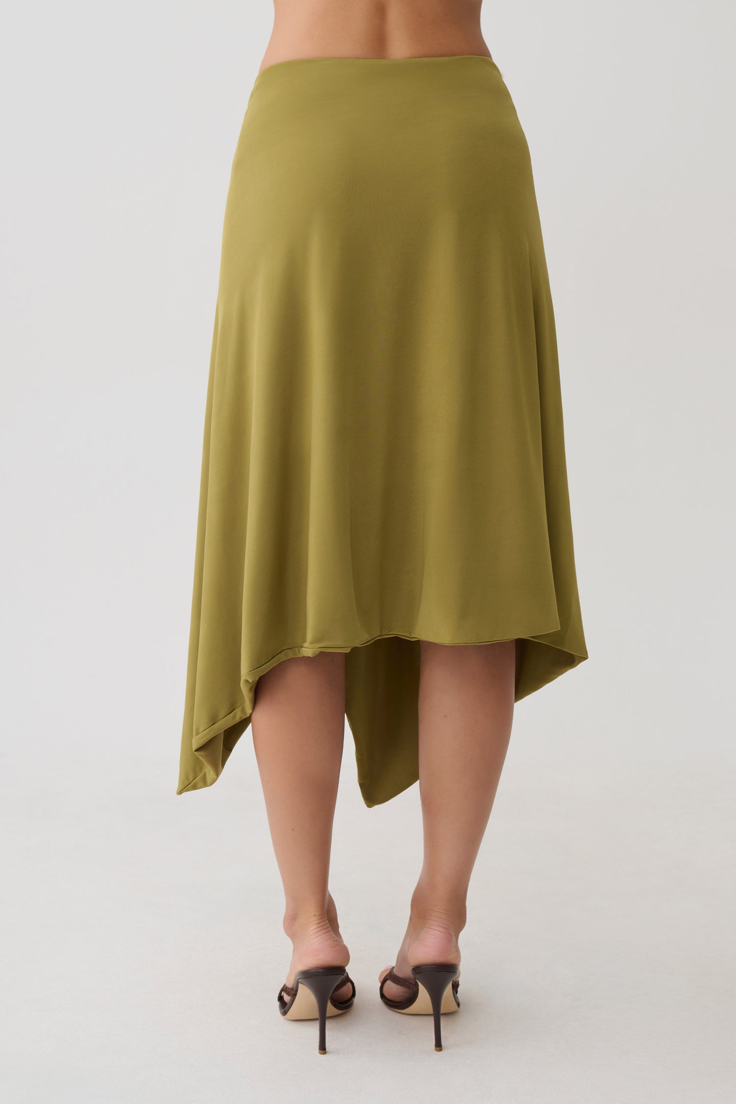 Sault Hankie Midi Skirt with Hardware - Martini Olive