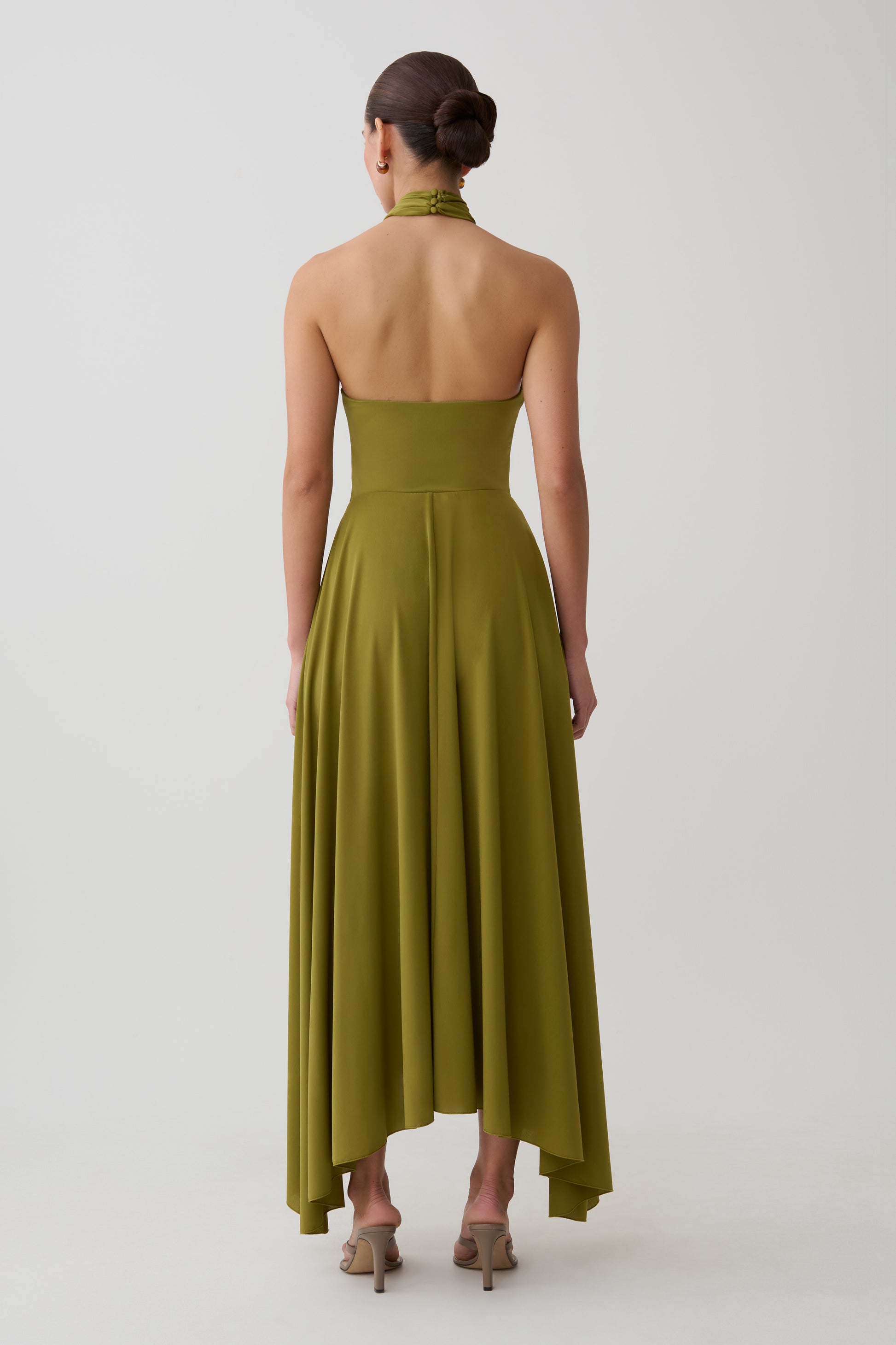 Bambi Twisted Neck Dry Jersey Bodysuit - Martini Olive #5