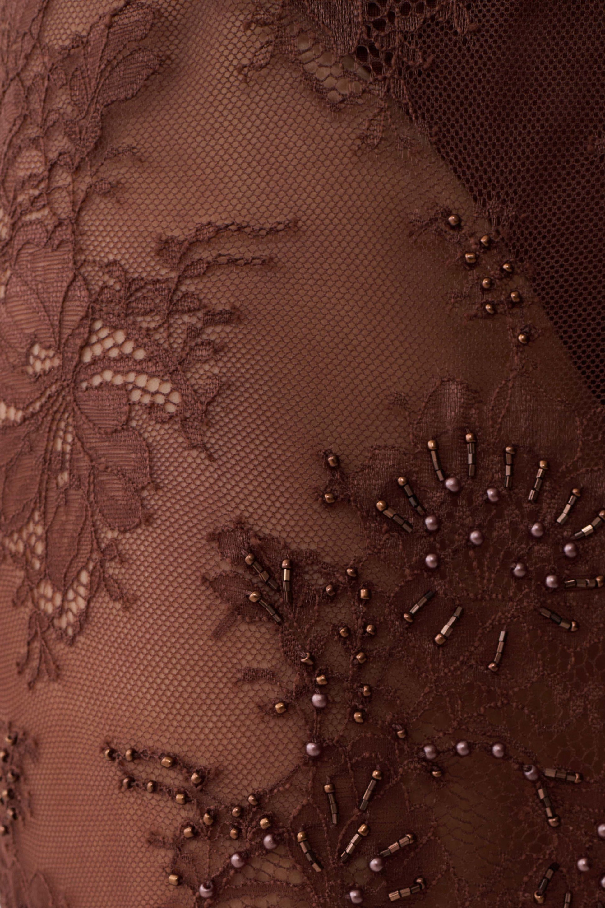 Marcelle Lace Midi Skirt - Dark Chocolate #7