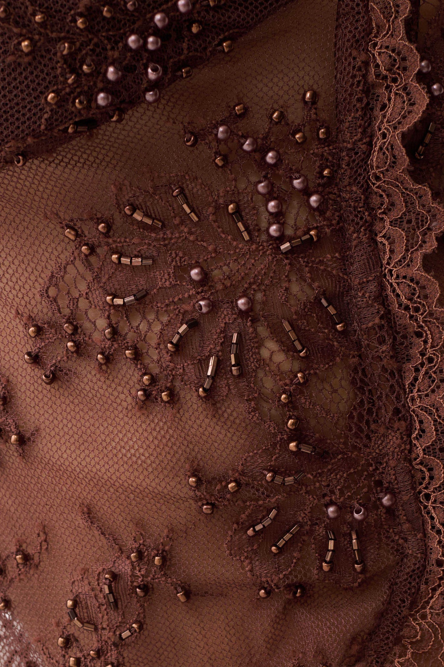 Marcelle Sweetheart Lace Top - Dark Chocolate