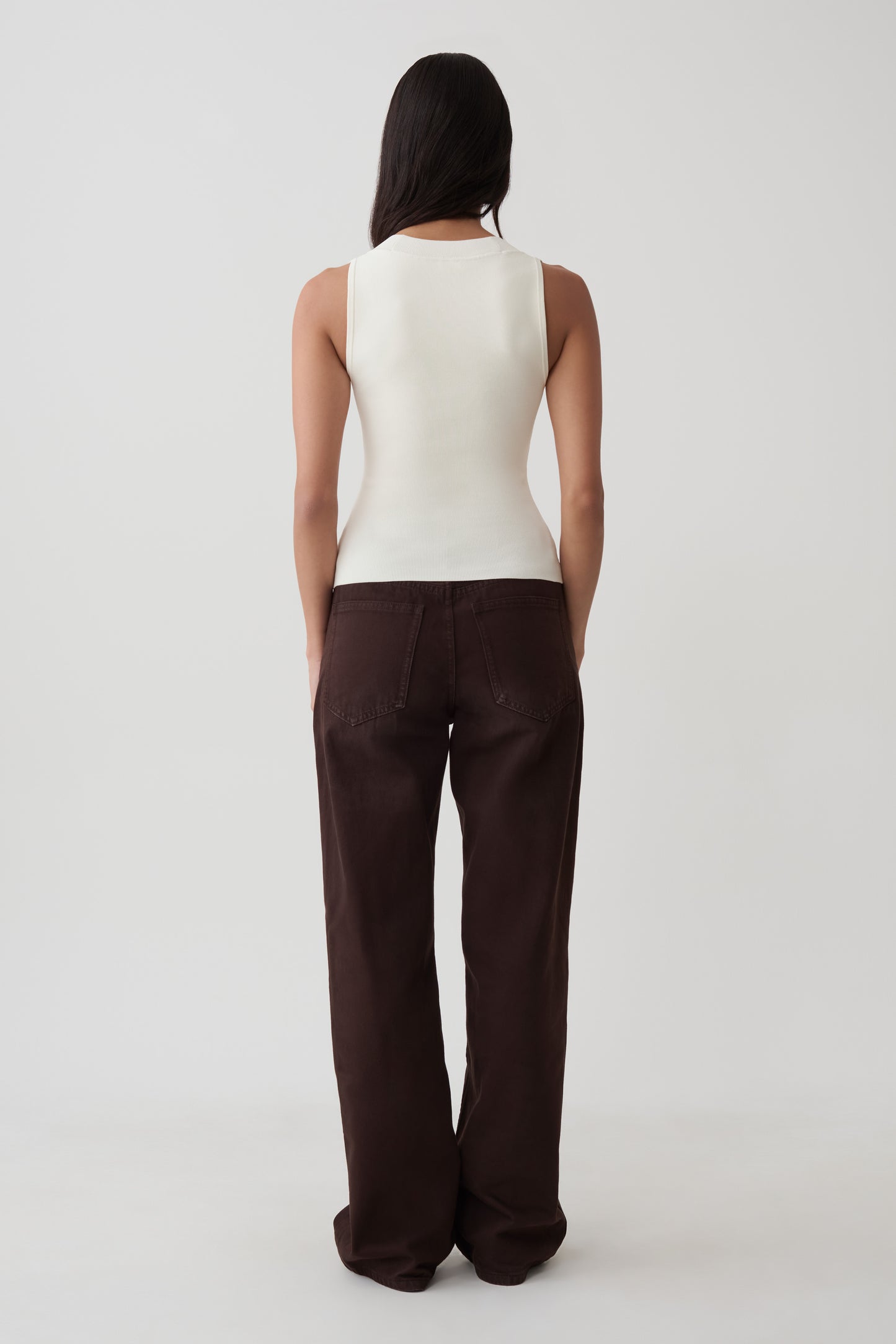 Claudina V-Neck Knit Tank - Ivory