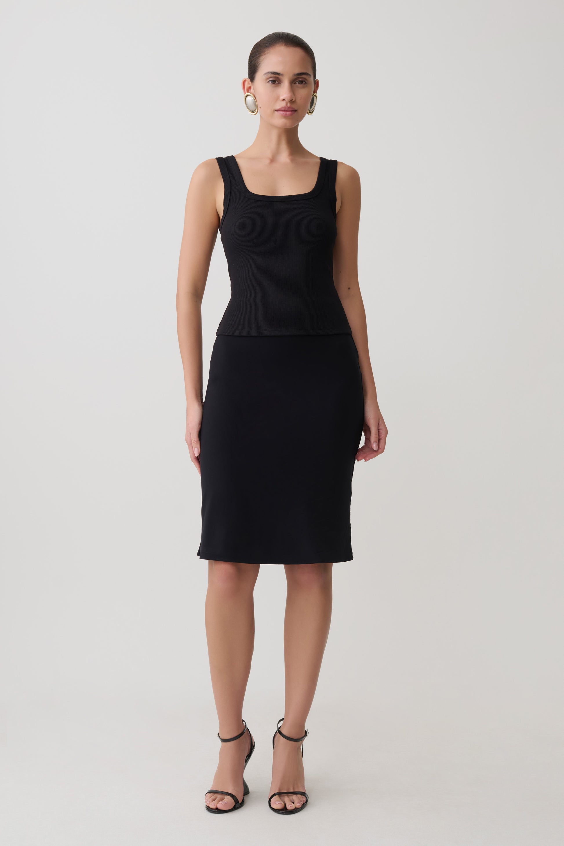 Ismay Square Neck Tank - Black #7