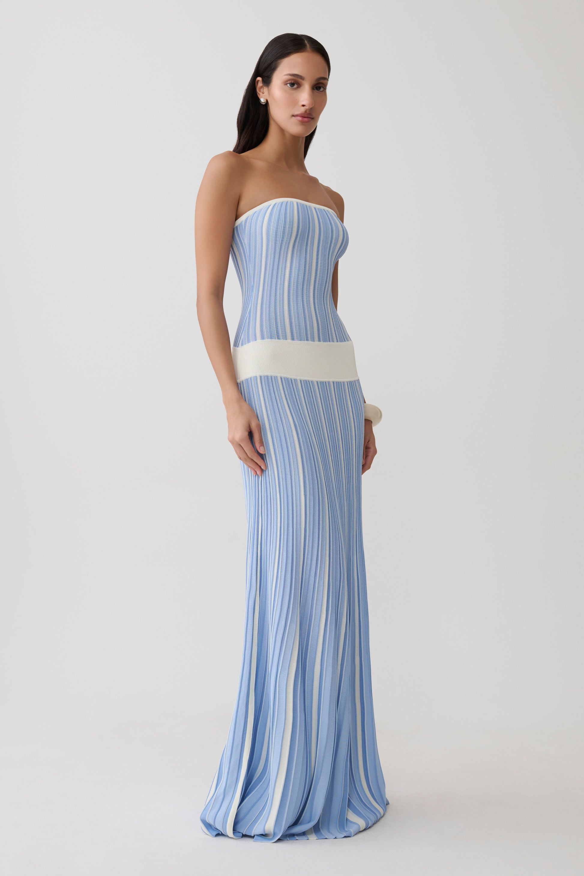 Joyce Stripe Maxi Knit Dress - Blue #4