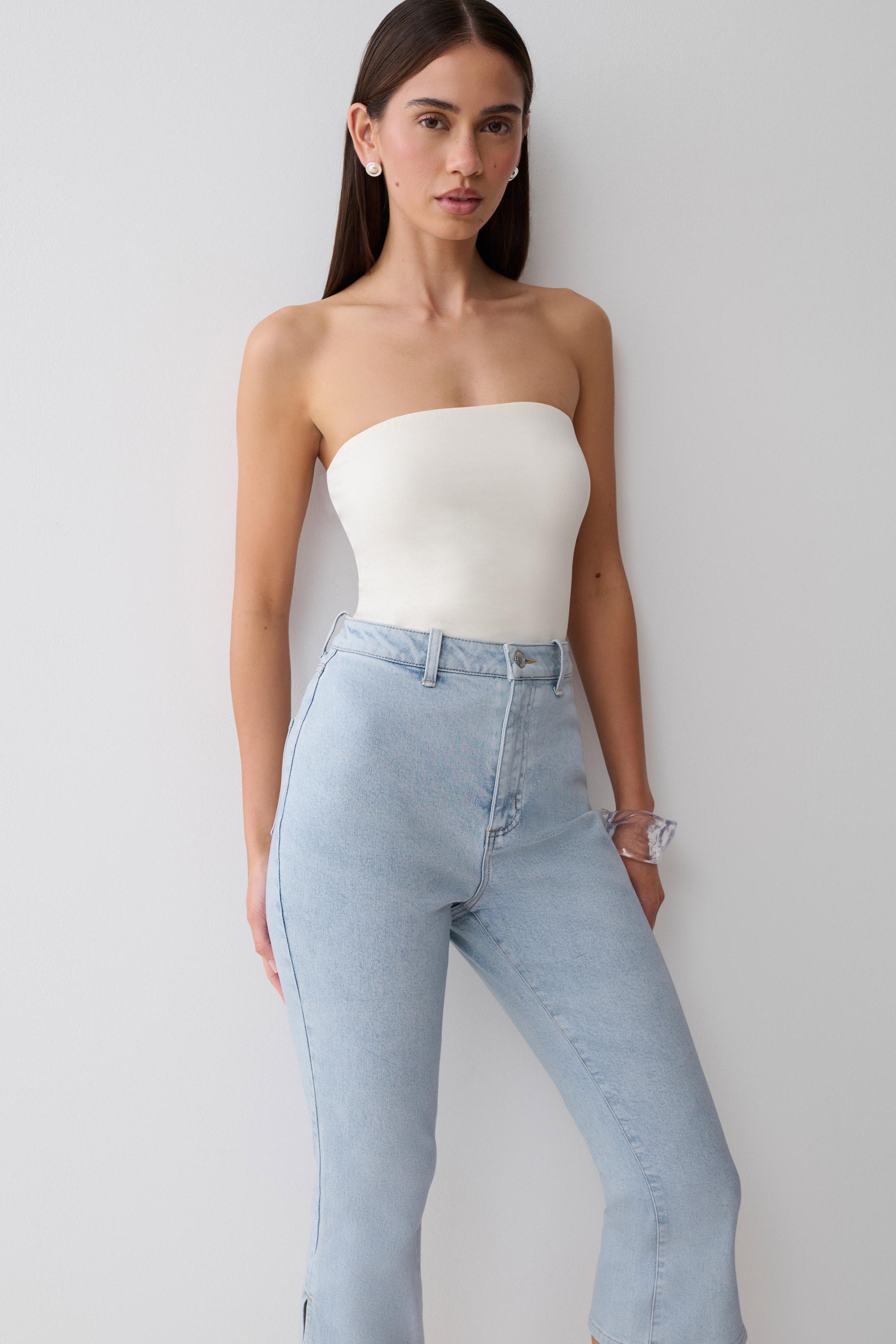 Harley Strapless Bandeau Top - Ivory #3