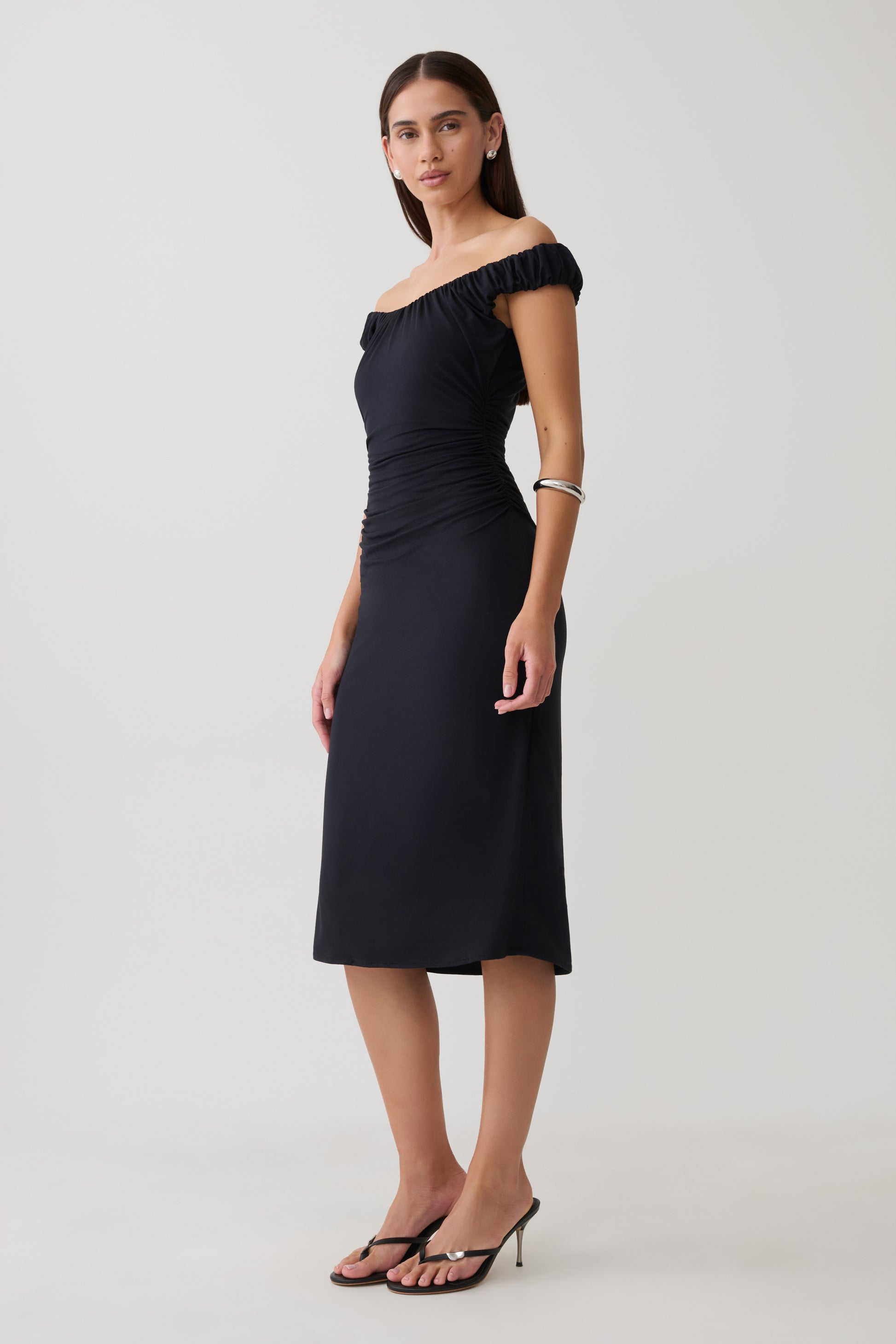 Alize Cupro Knee Length Dress - Black #4