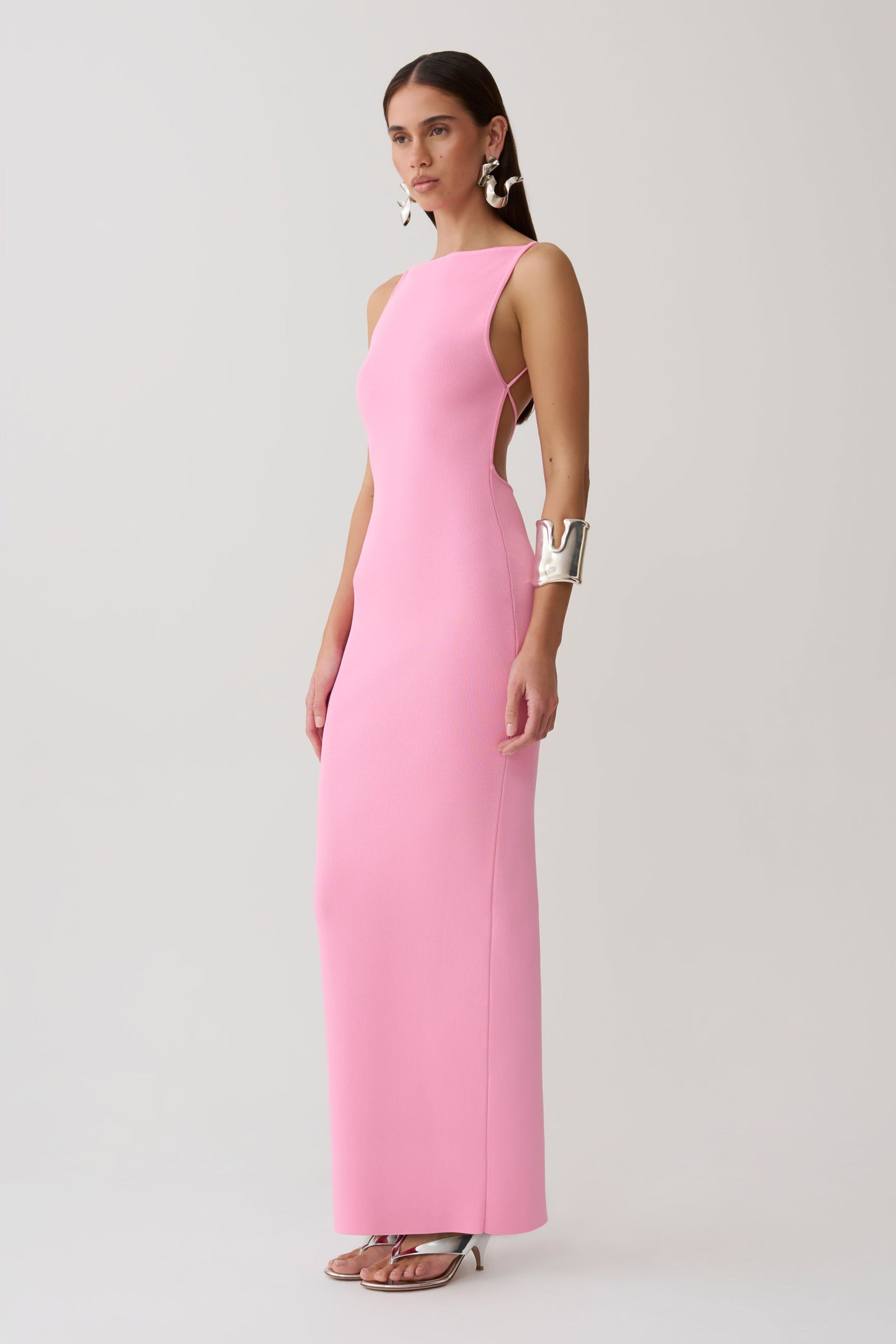 Robin Strappy Back Bandage Maxi Dress - Lipstick Pink