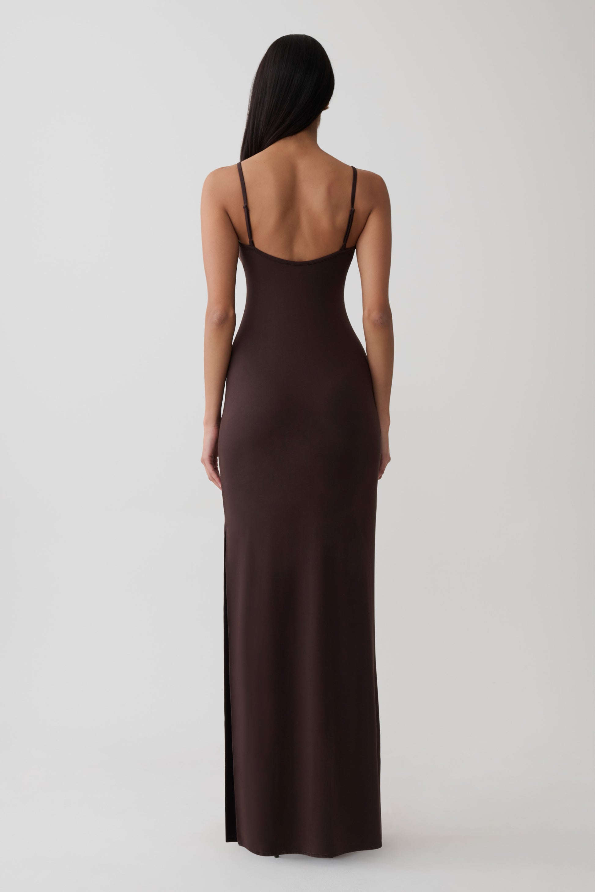 Erve Peached Jersey Maxi Dress - Chocolate #2