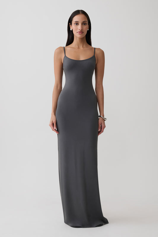 Erve Peached Jersey Maxi Dress - Charcoal