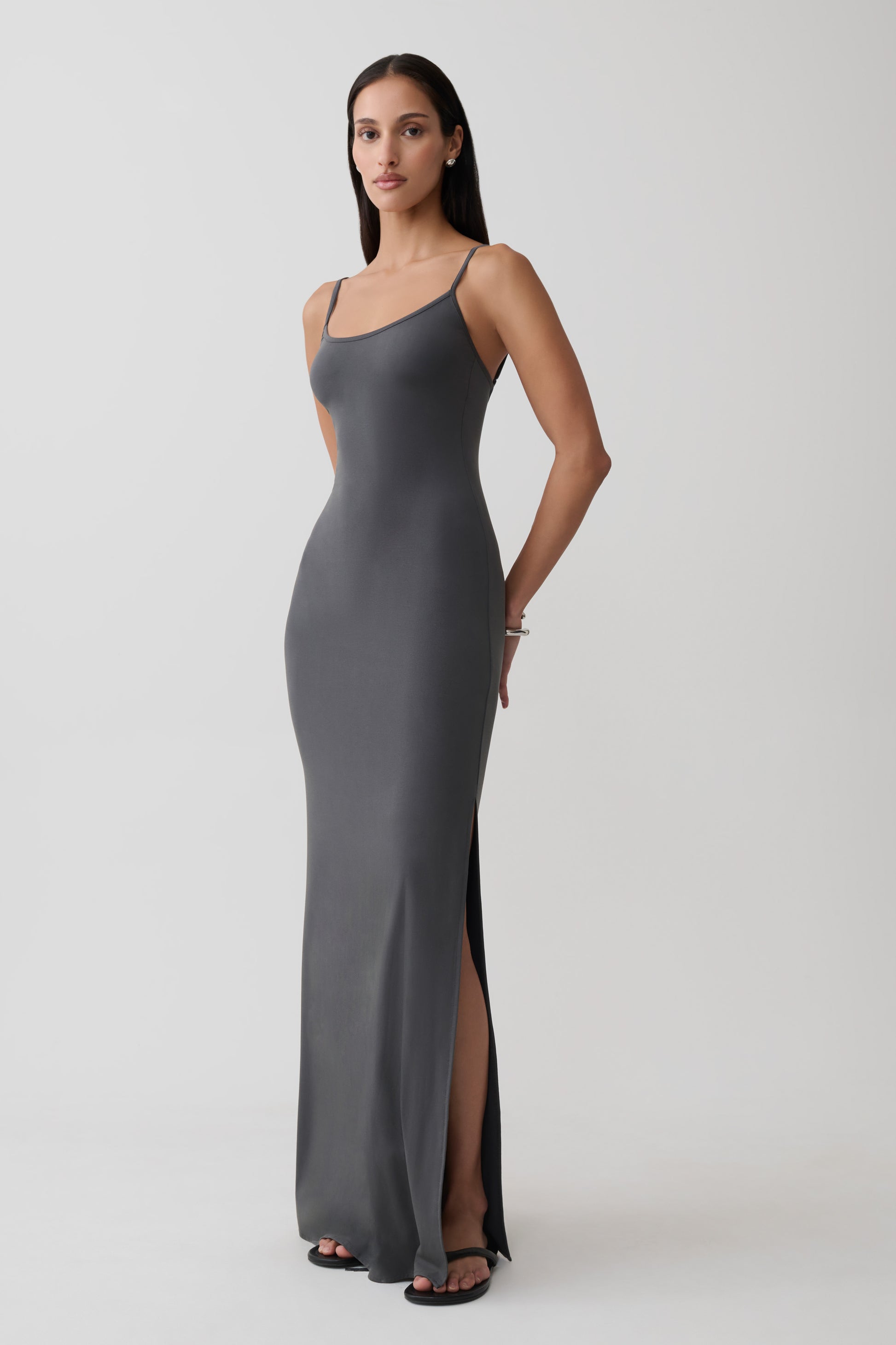 Erve Peached Jersey Maxi Dress - Charcoal #4