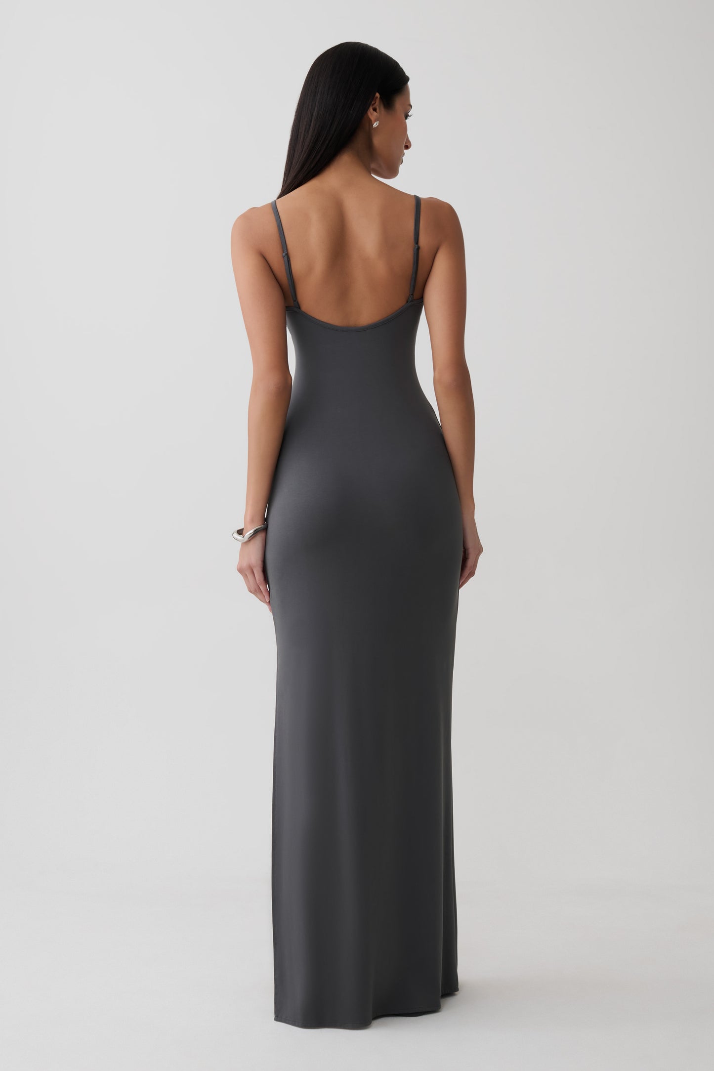 Erve Peached Jersey Maxi Dress - Charcoal