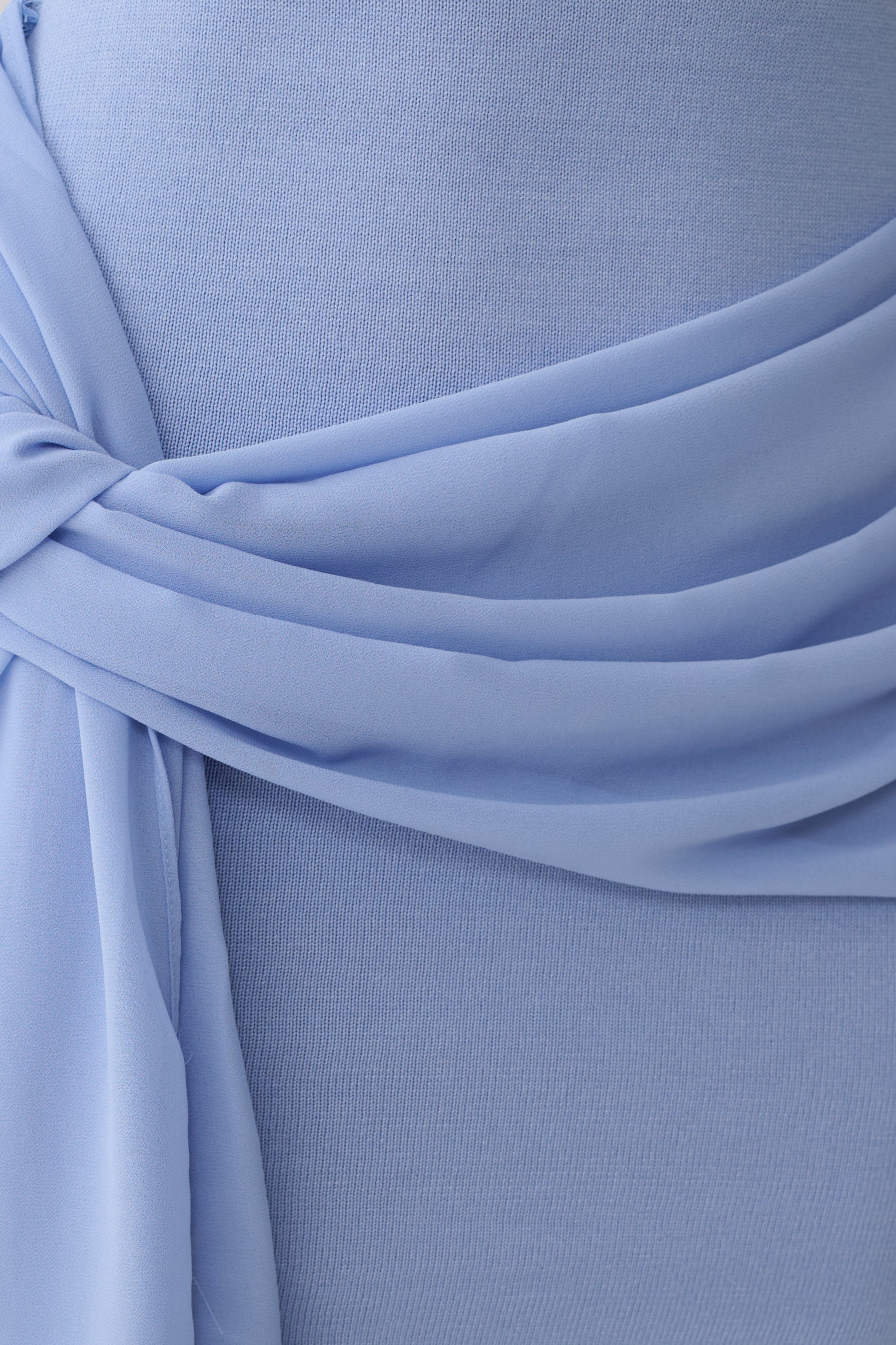 Grayson Knit Chiffon Mini Dress - Cornflower Blue #9