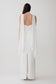 Myla Draped Shoulders Satin Maxi Dress - White & MESHKI
