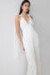 Myla Draped Shoulders Satin Maxi Dress - White & MESHKI