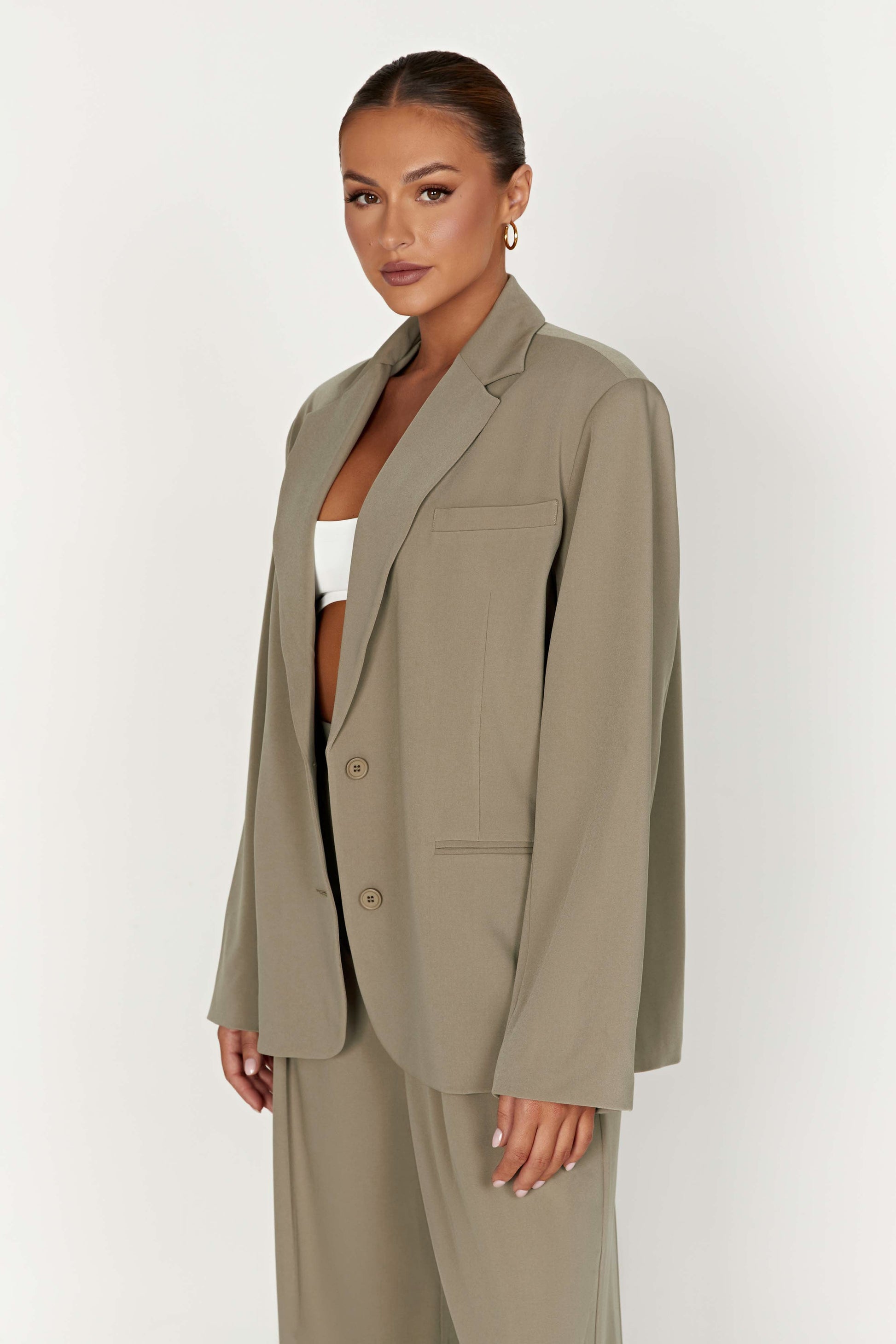 Simone Oversized Blazer - Olive #7