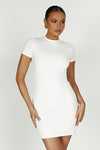 Halston Short Sleeve Mini Dress - White